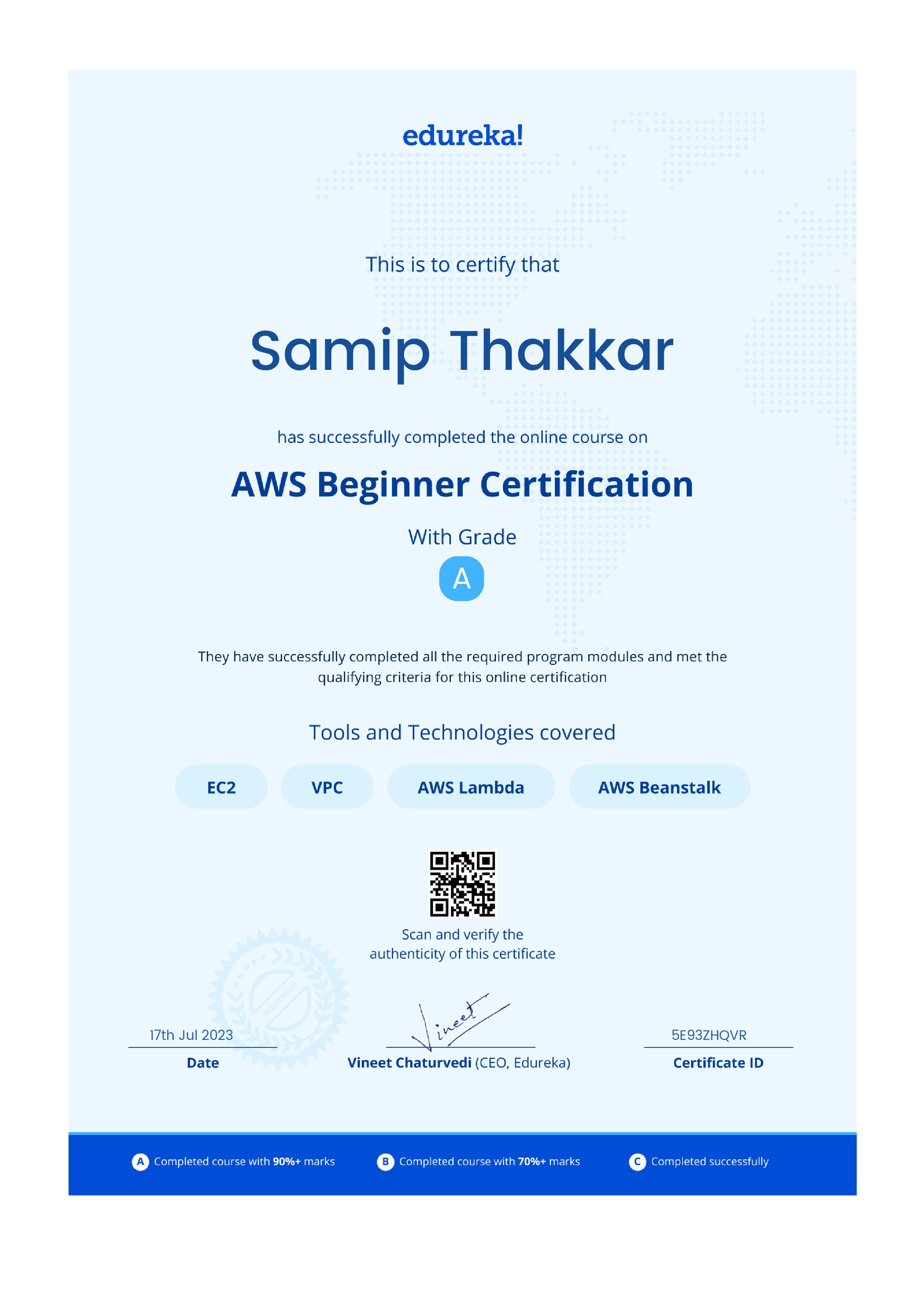 certificate!