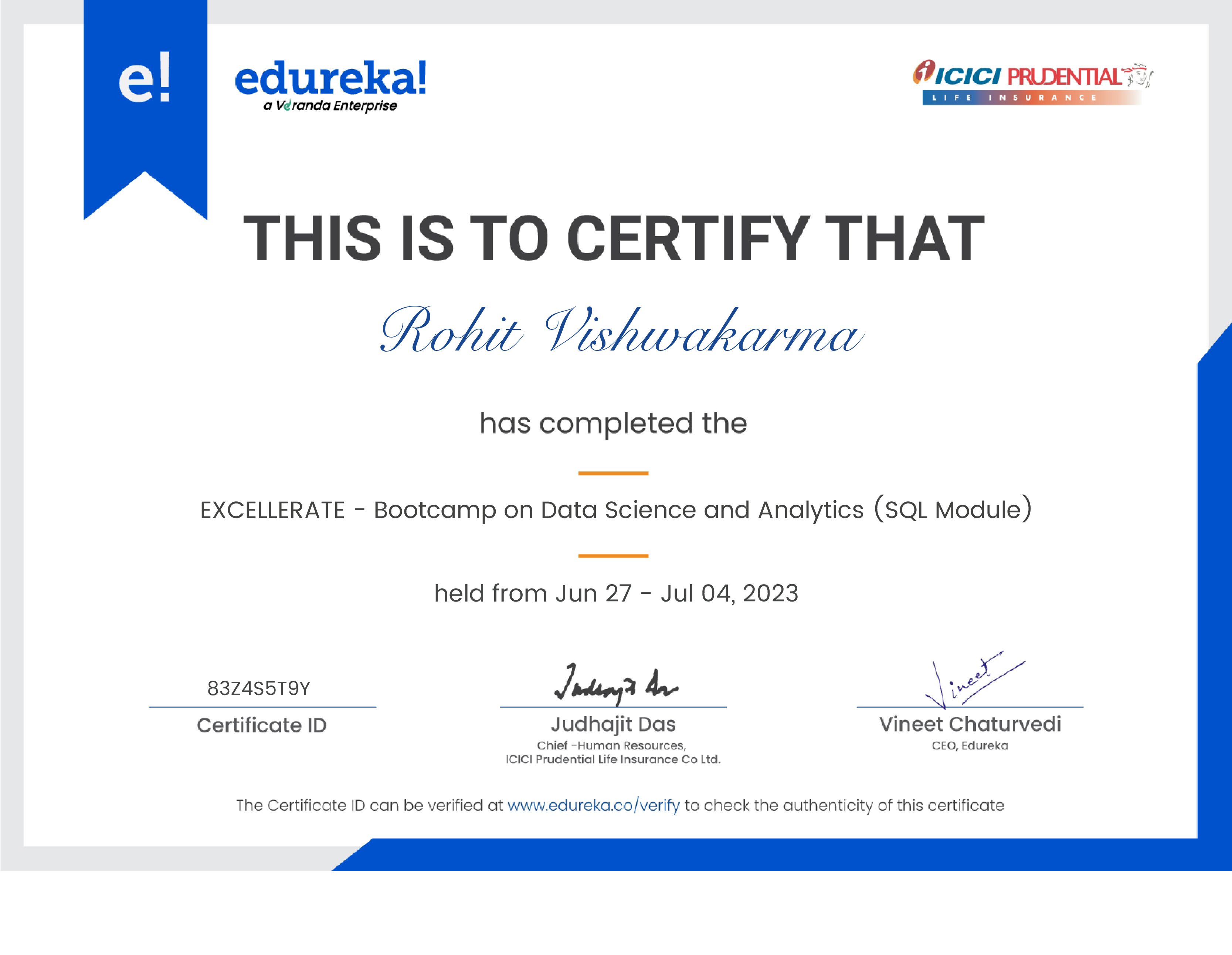 certificate!