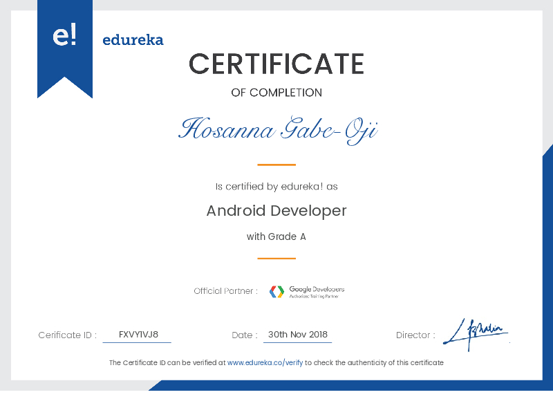 certificate!