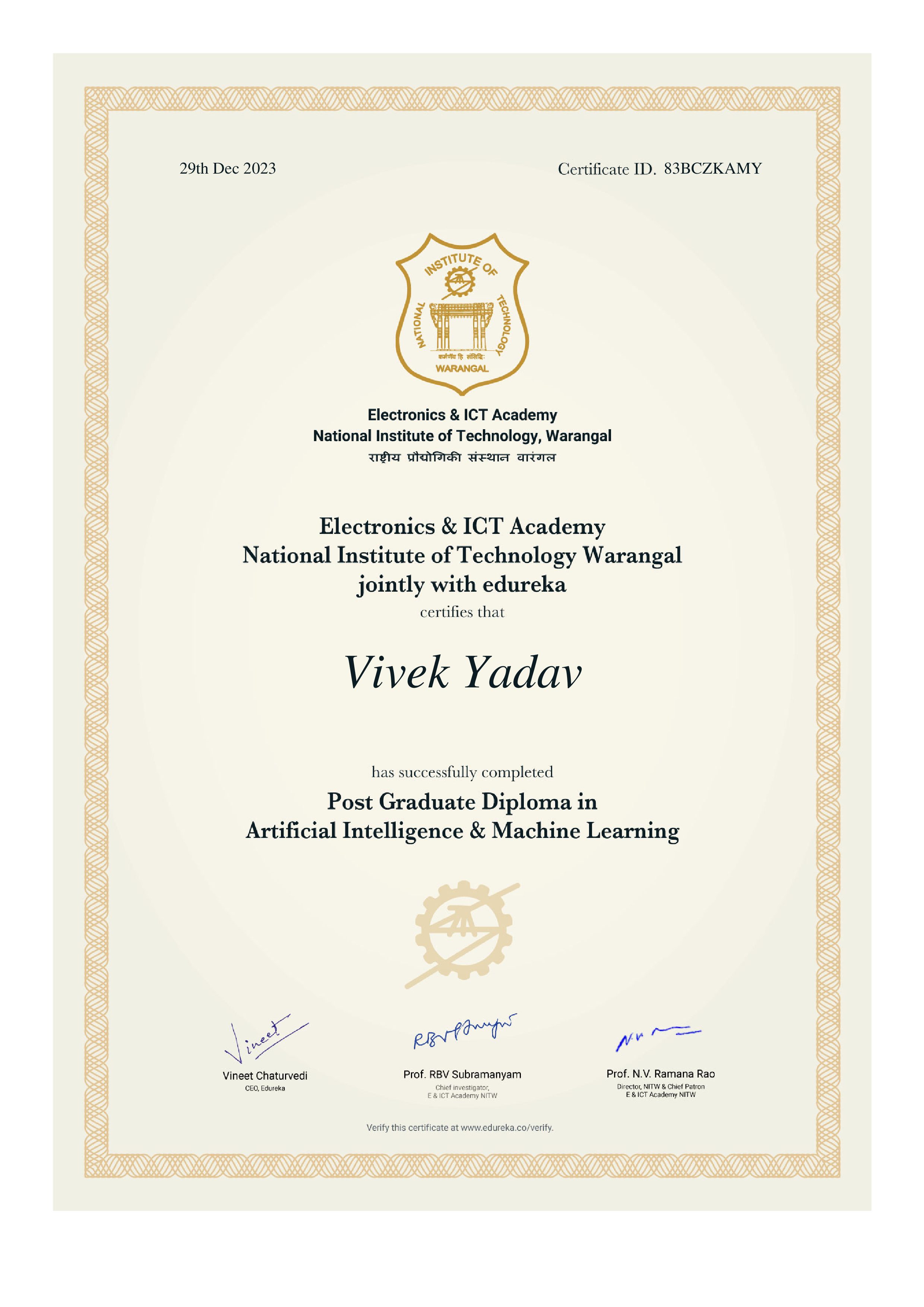 certificate!