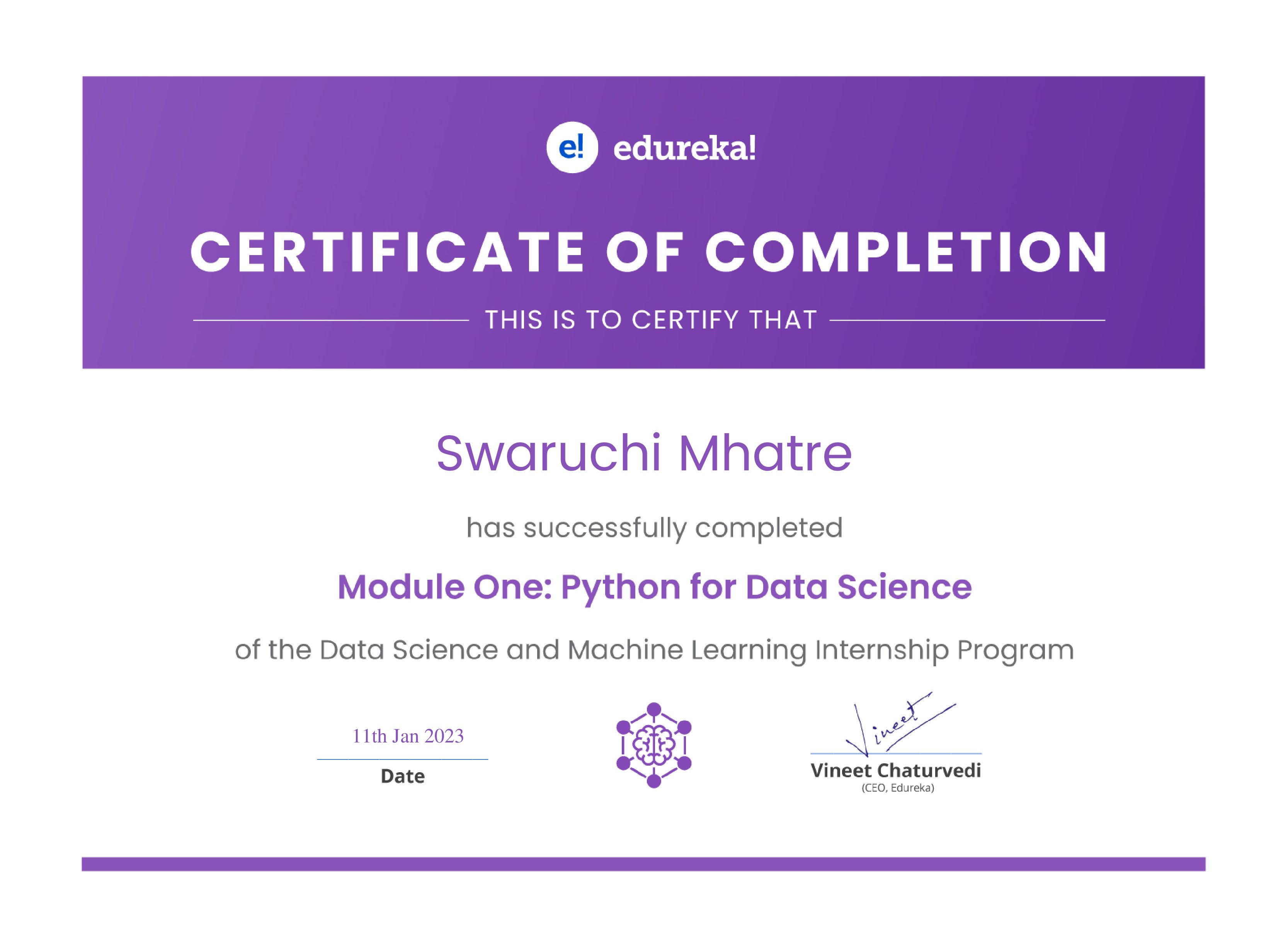 certificate!