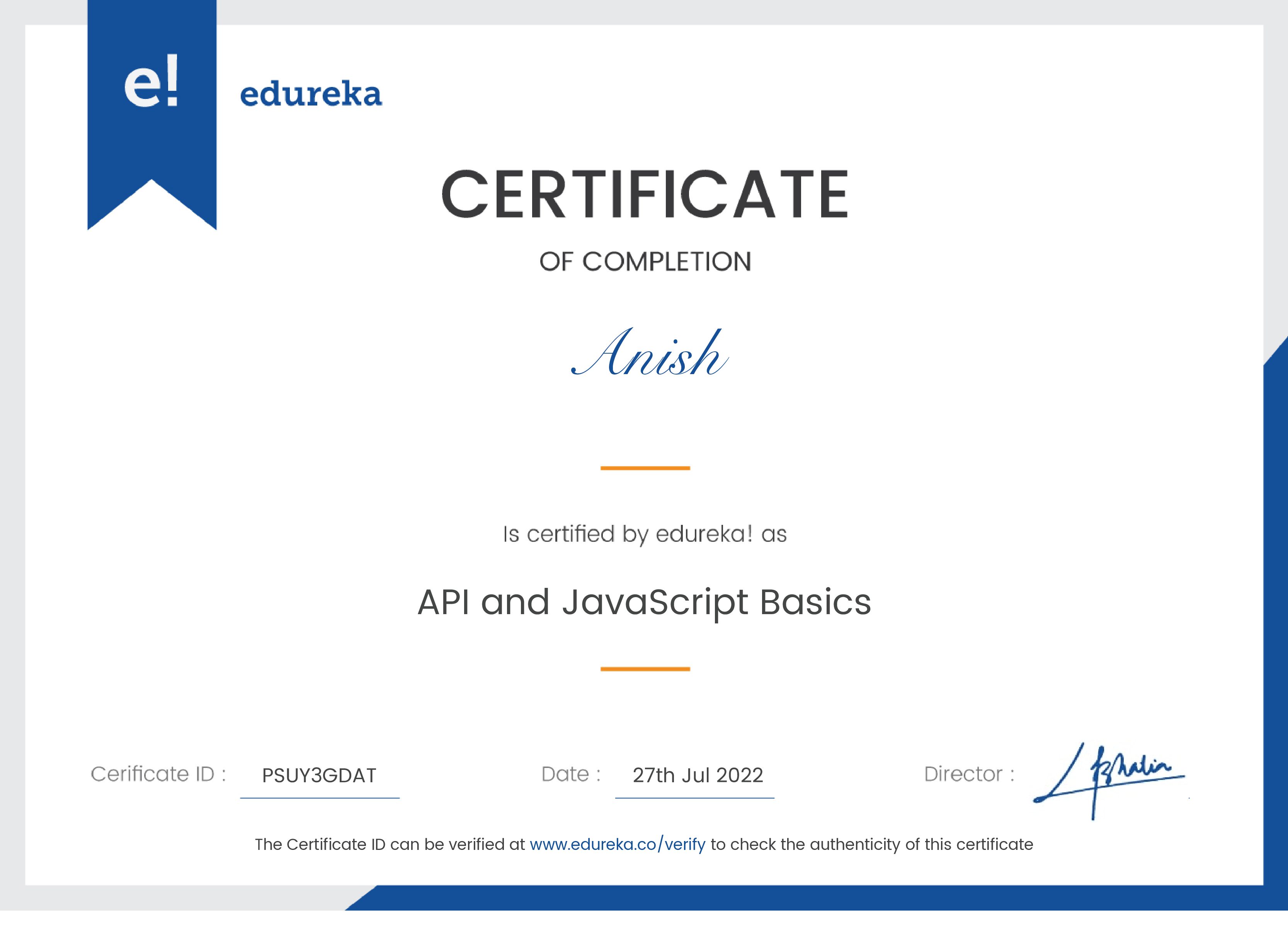 certificate!