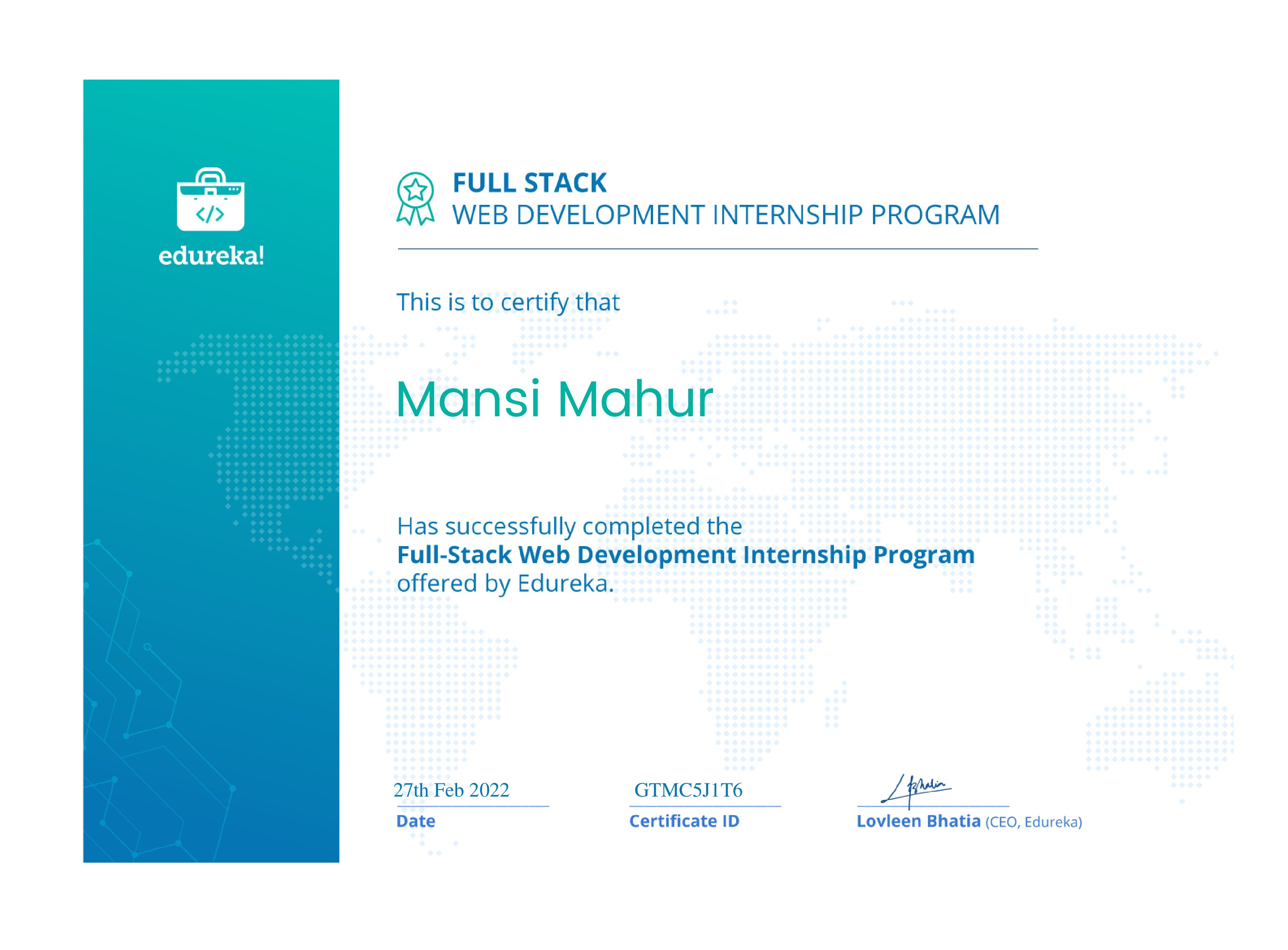 certificate!