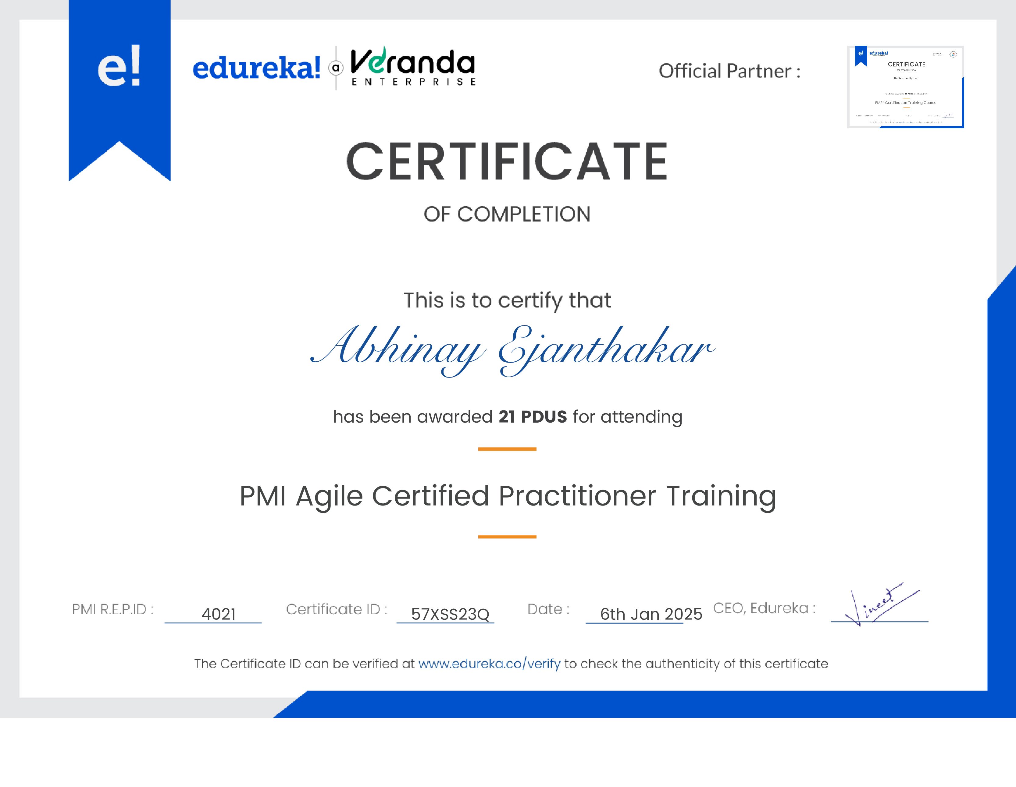 certificate!