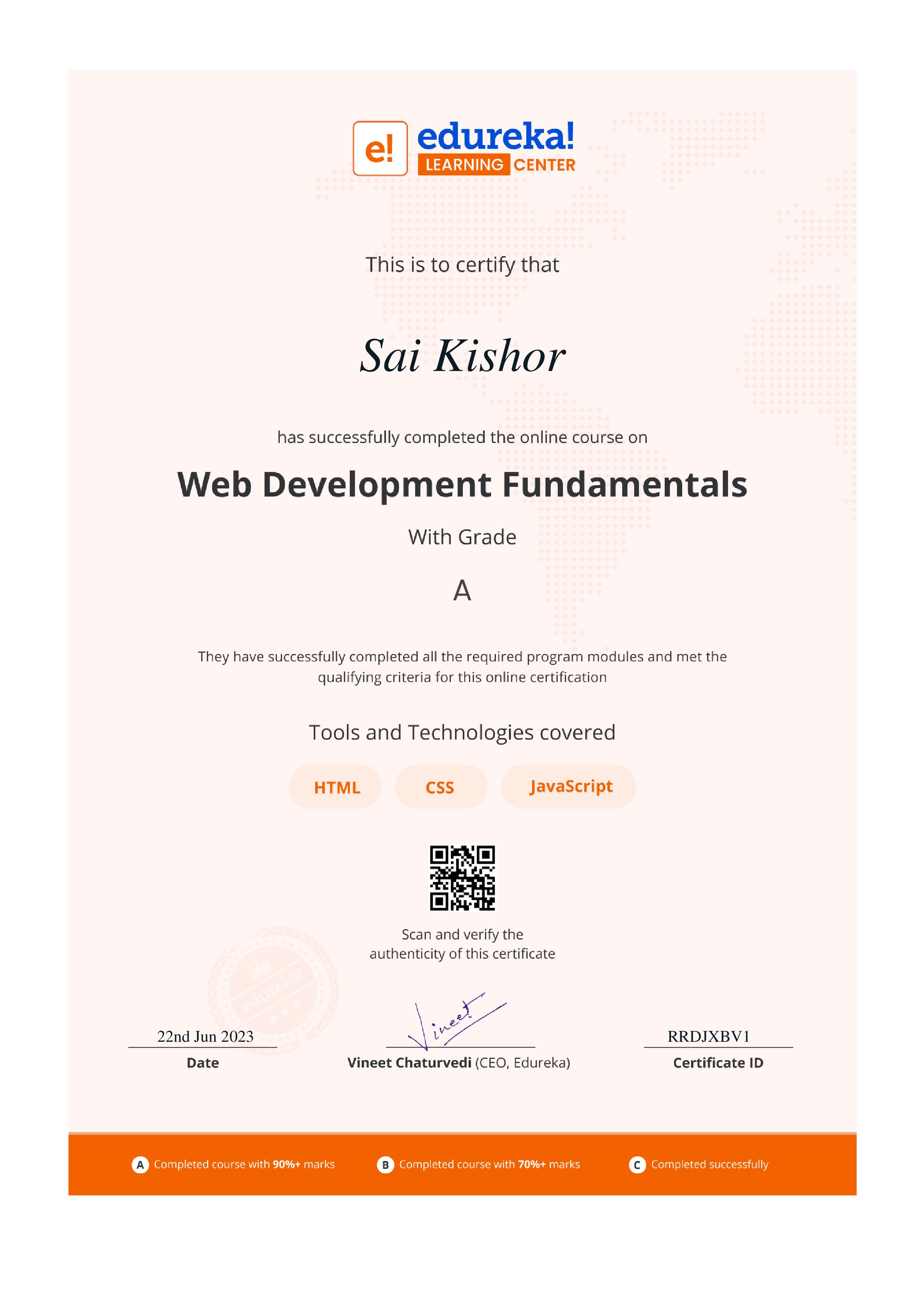 certificate!