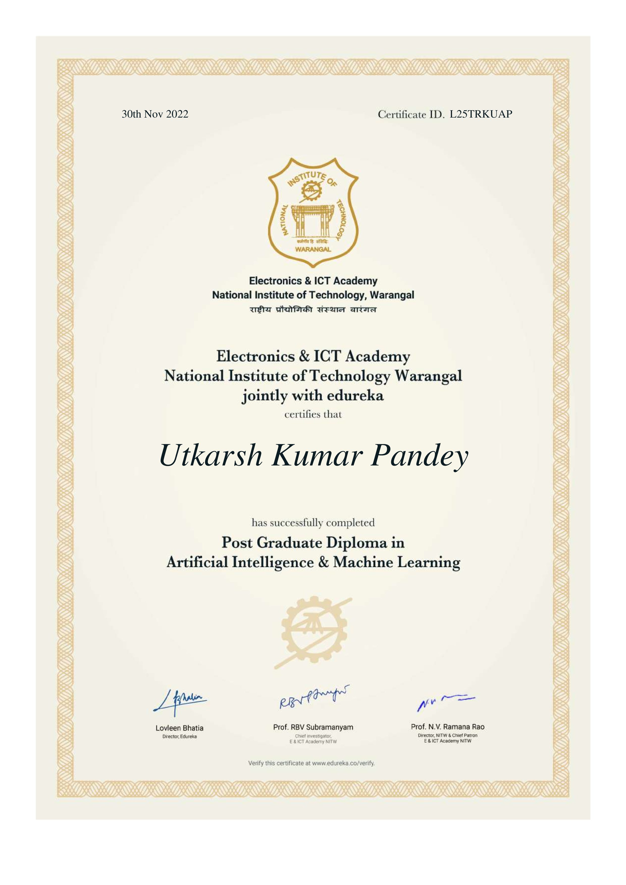 certificate!
