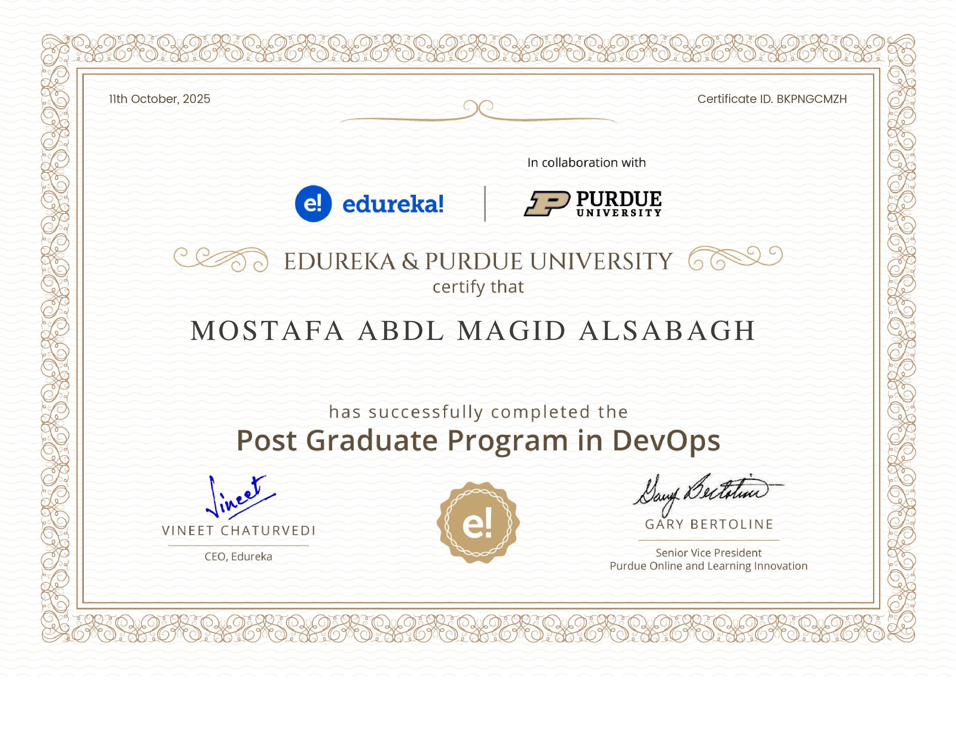 certificate!