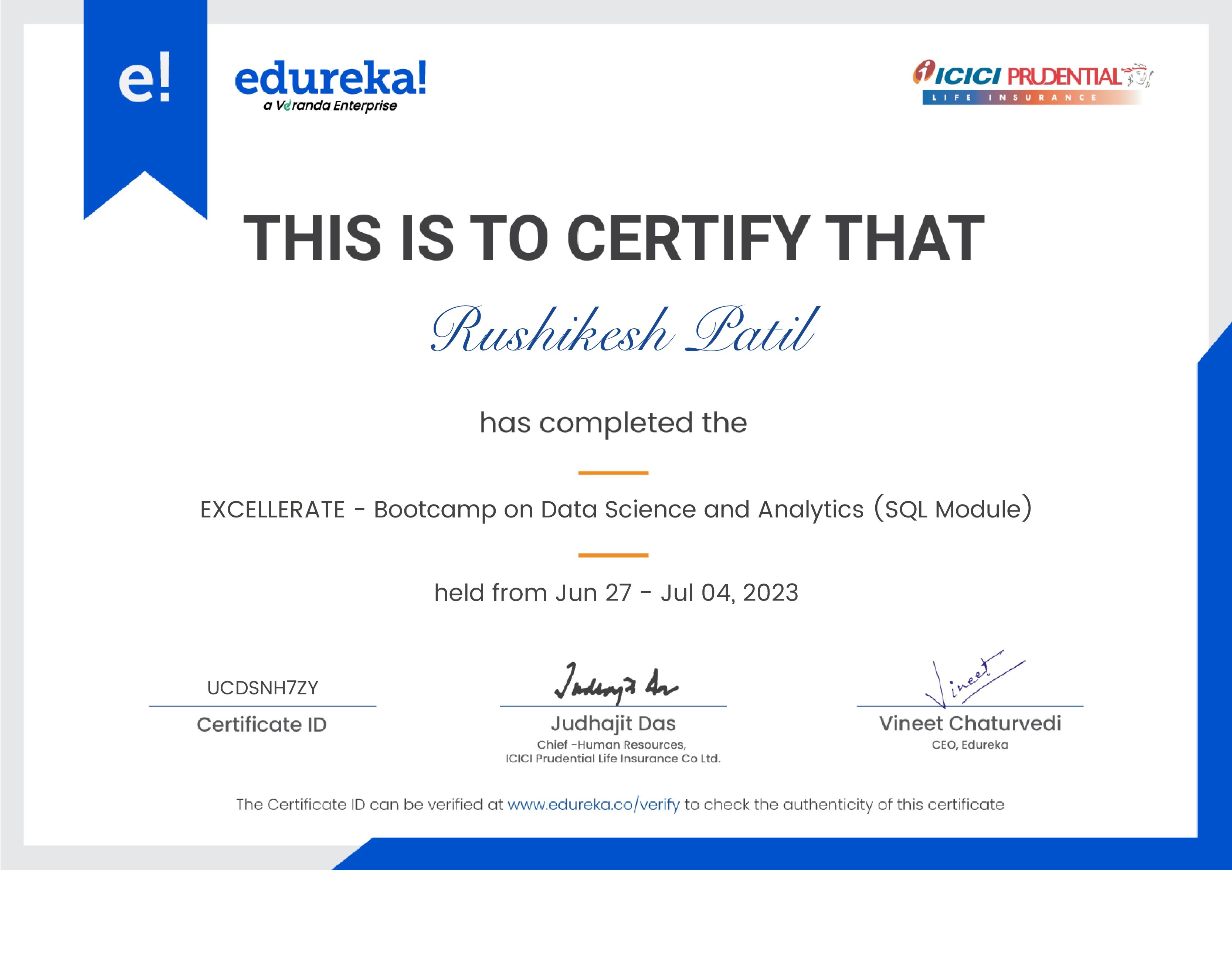certificate!