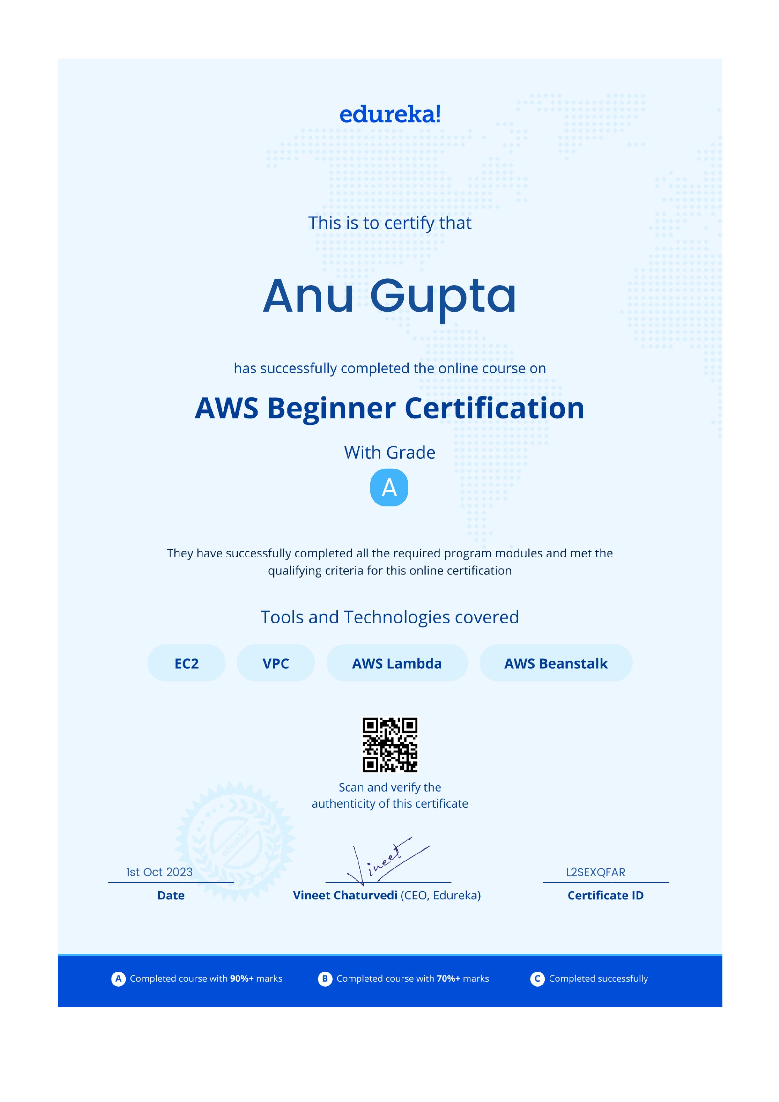 certificate!