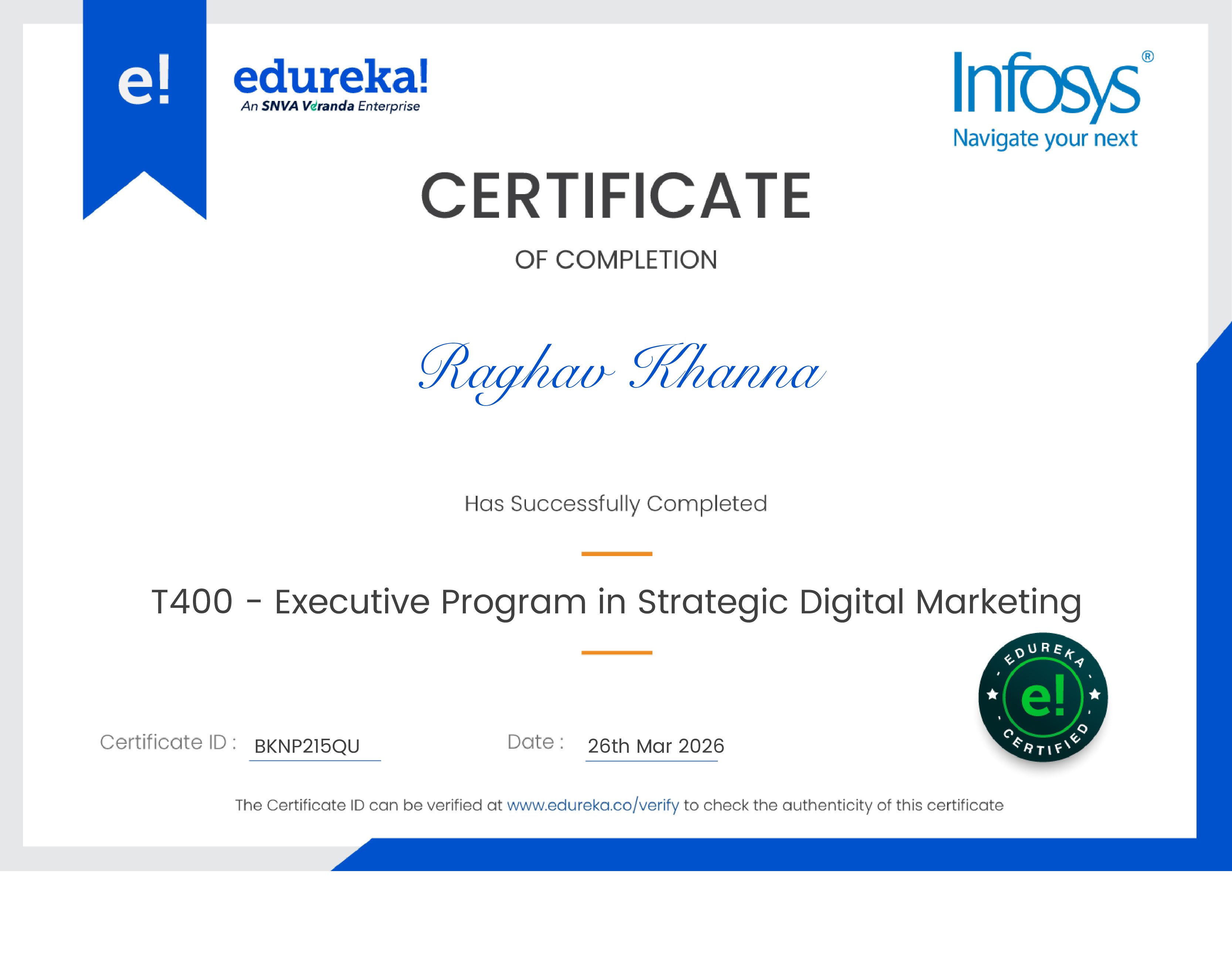 certificate!
