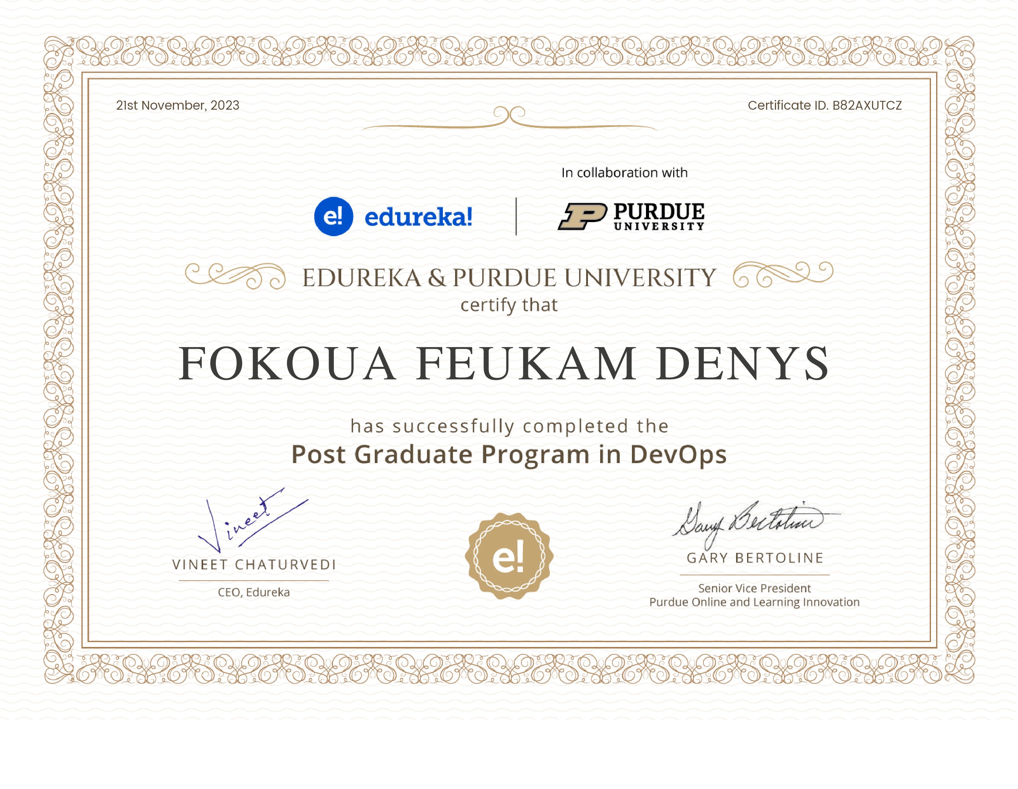 certificate!