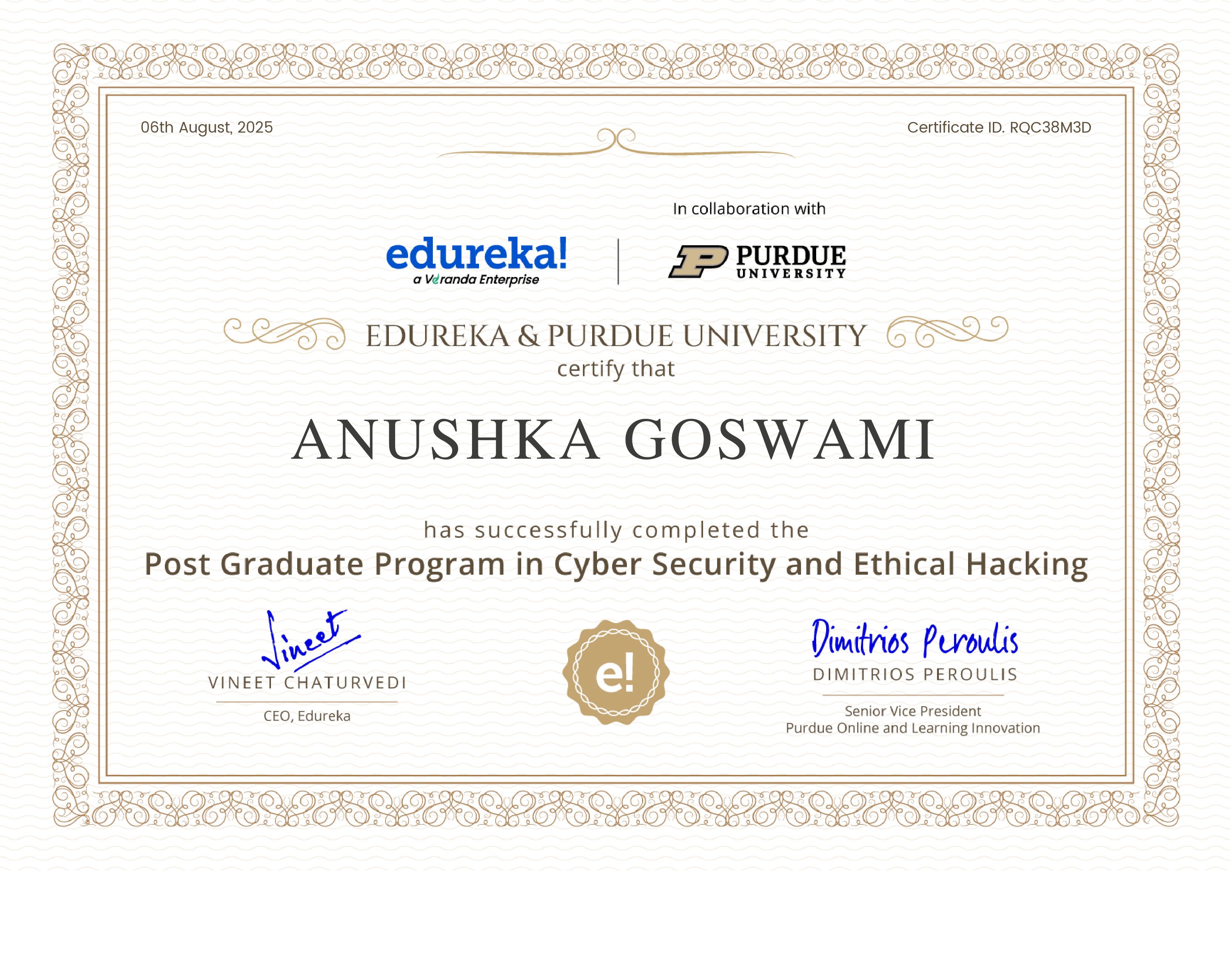 certificate!
