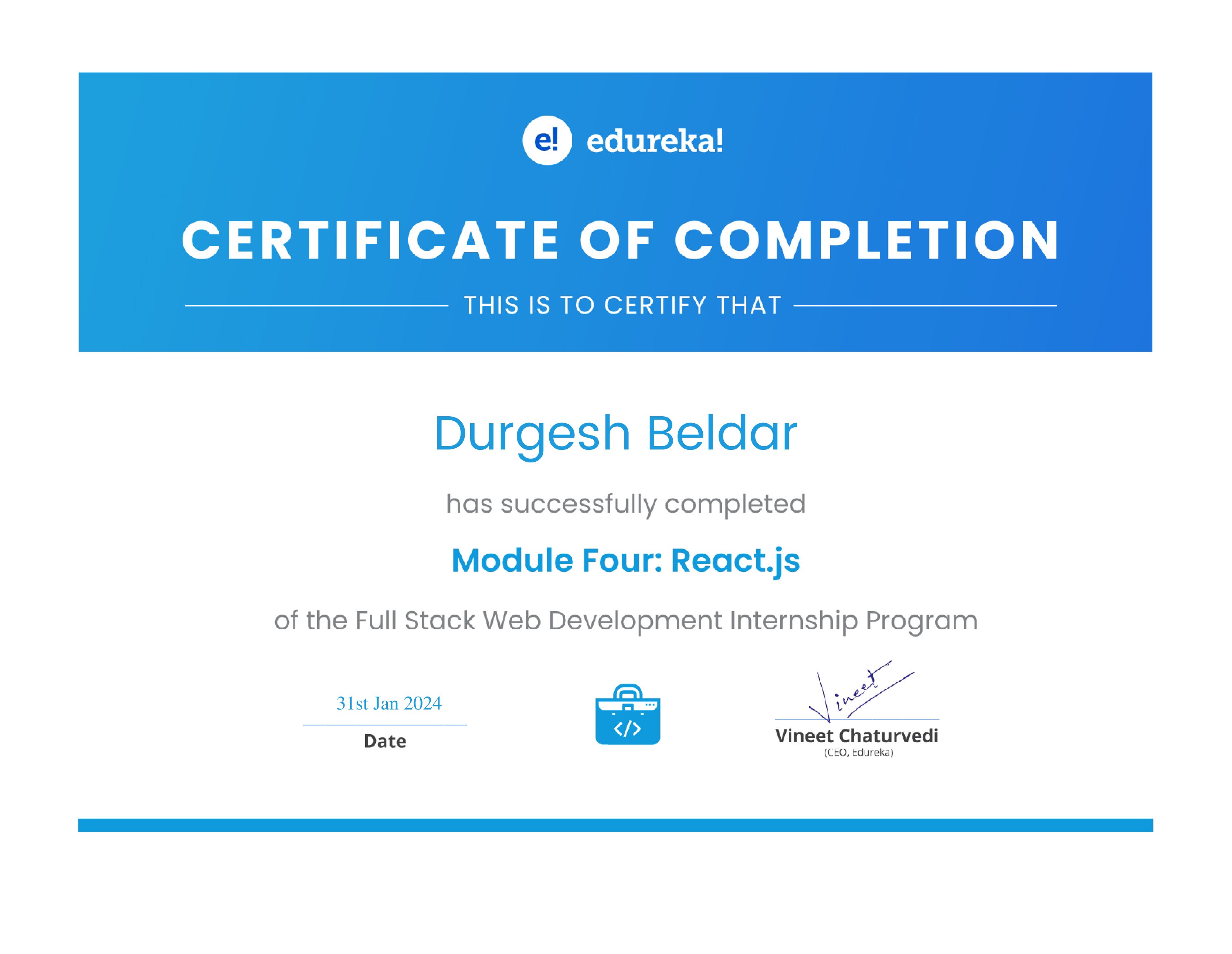 certificate!