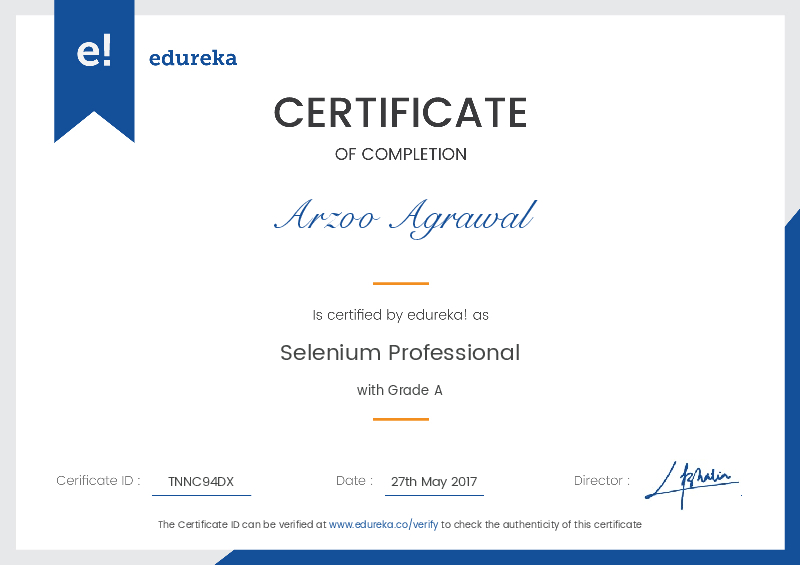 certificate!