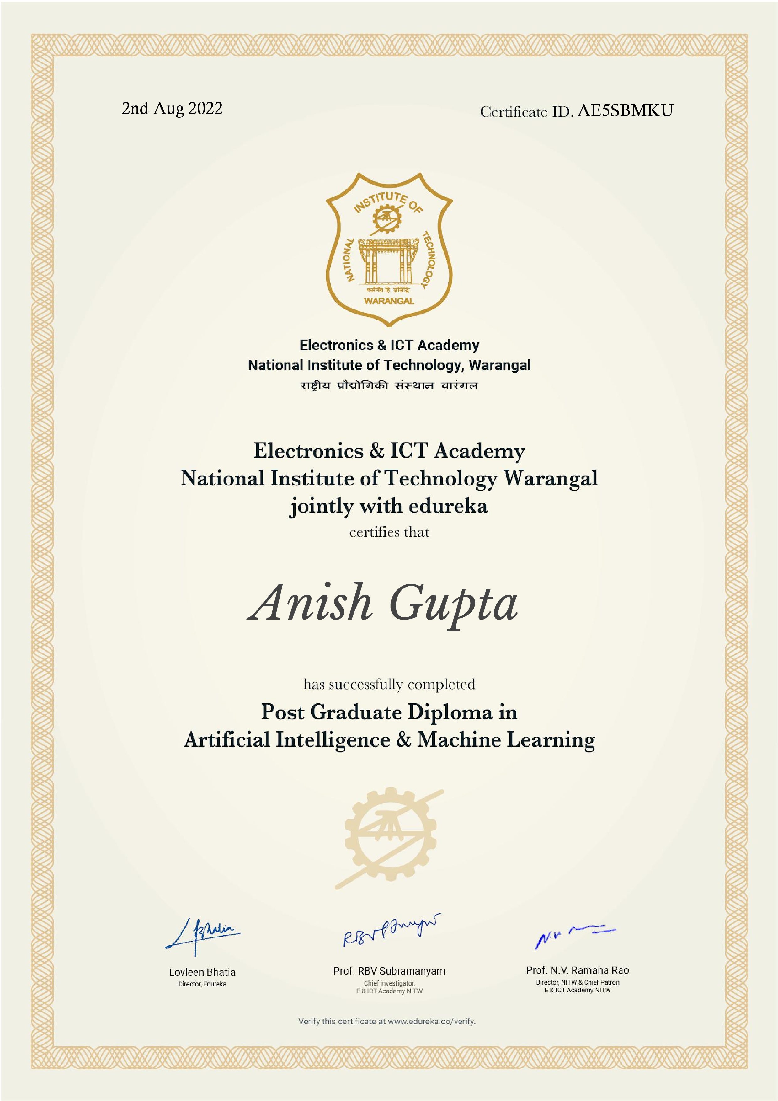 certificate!