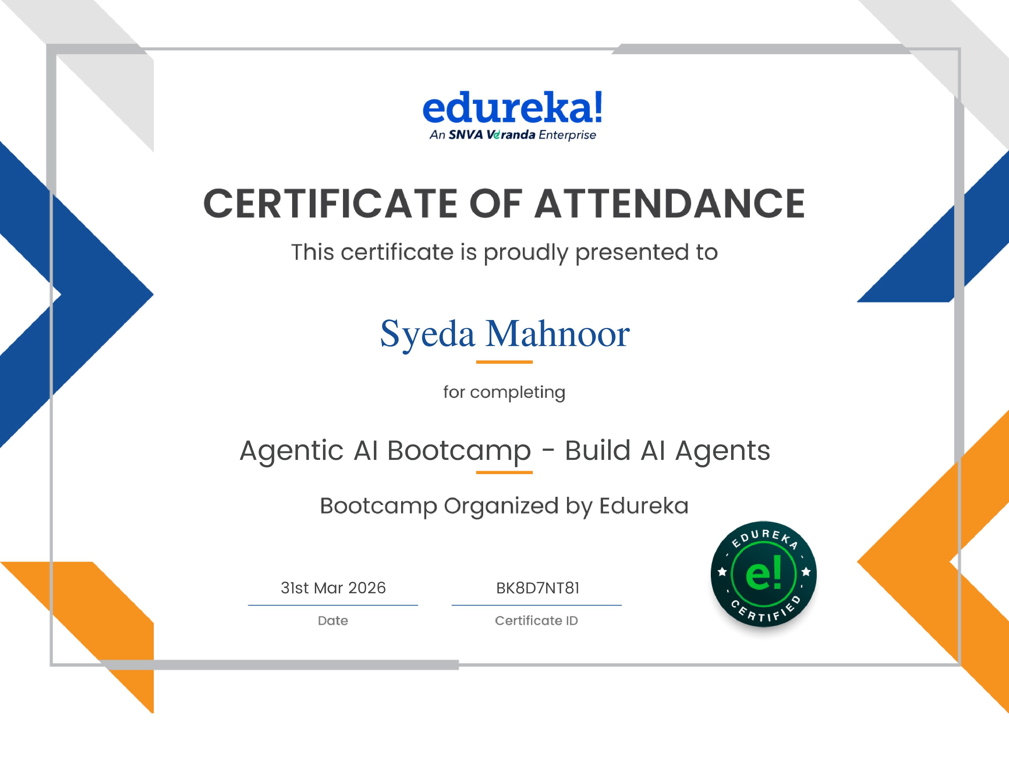 certificate!