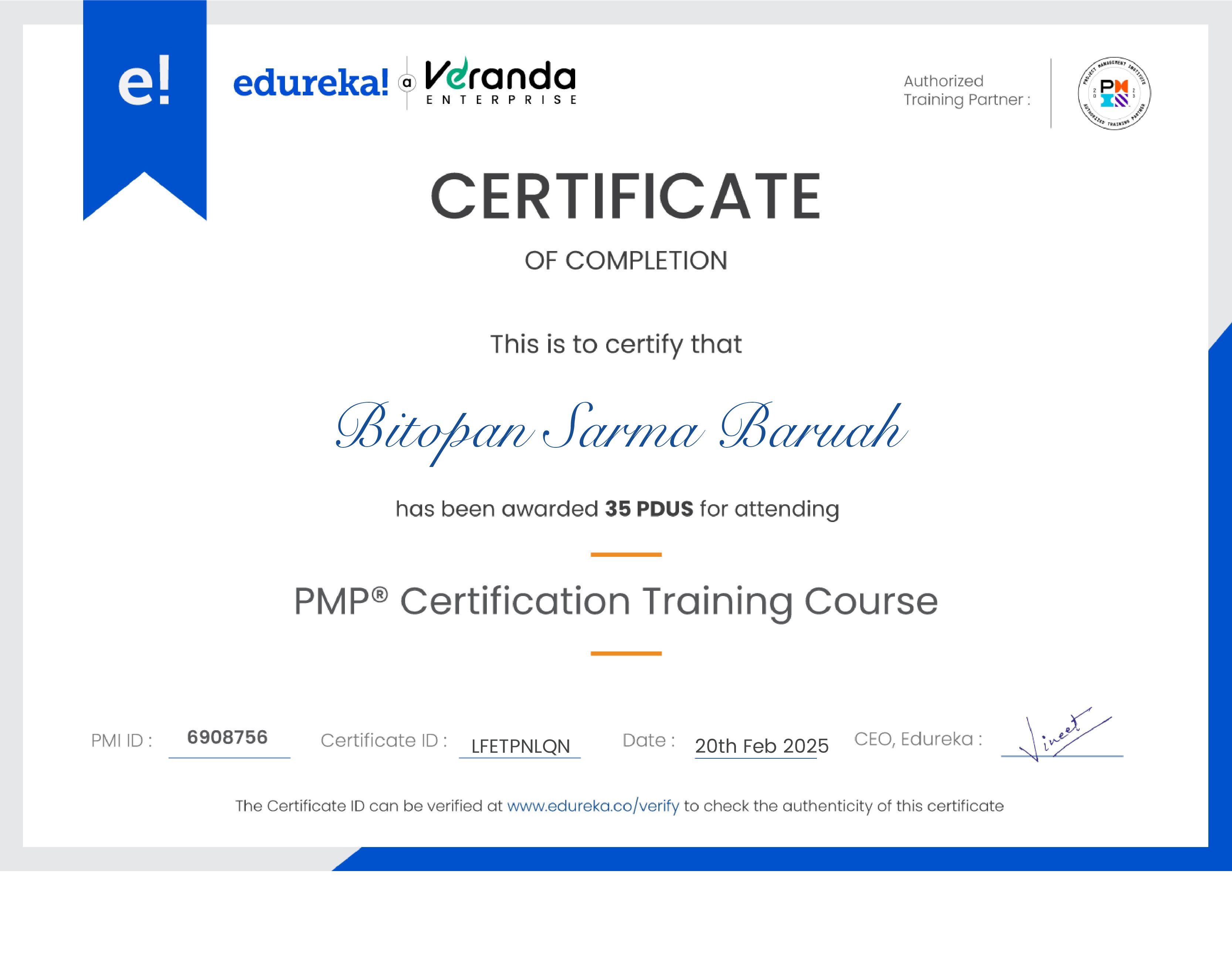 certificate!