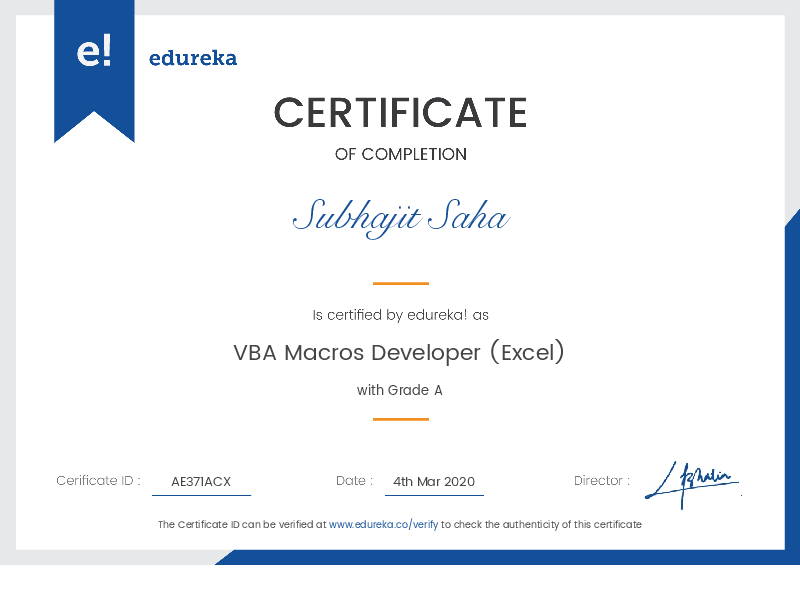 certificate!