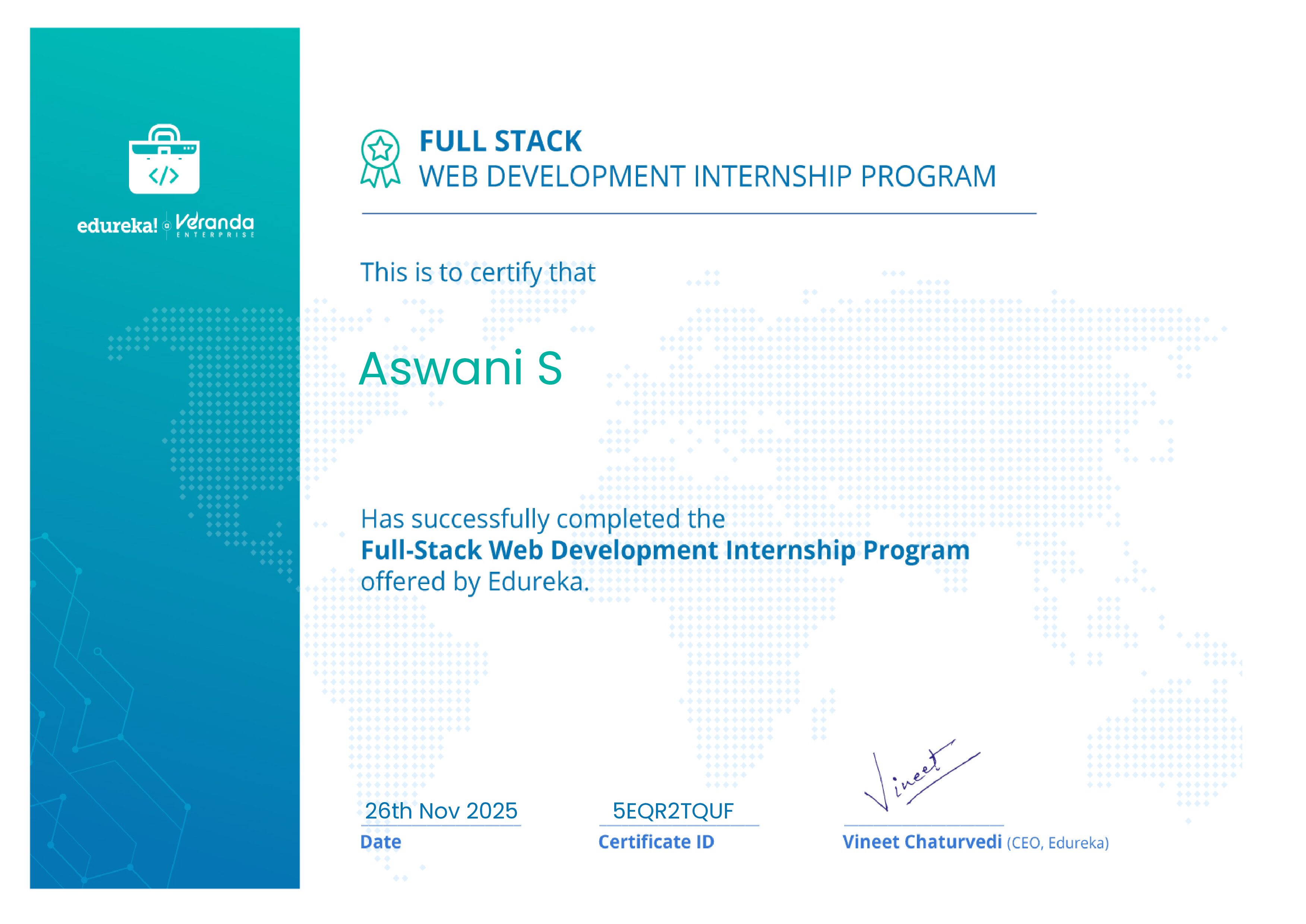 certificate!
