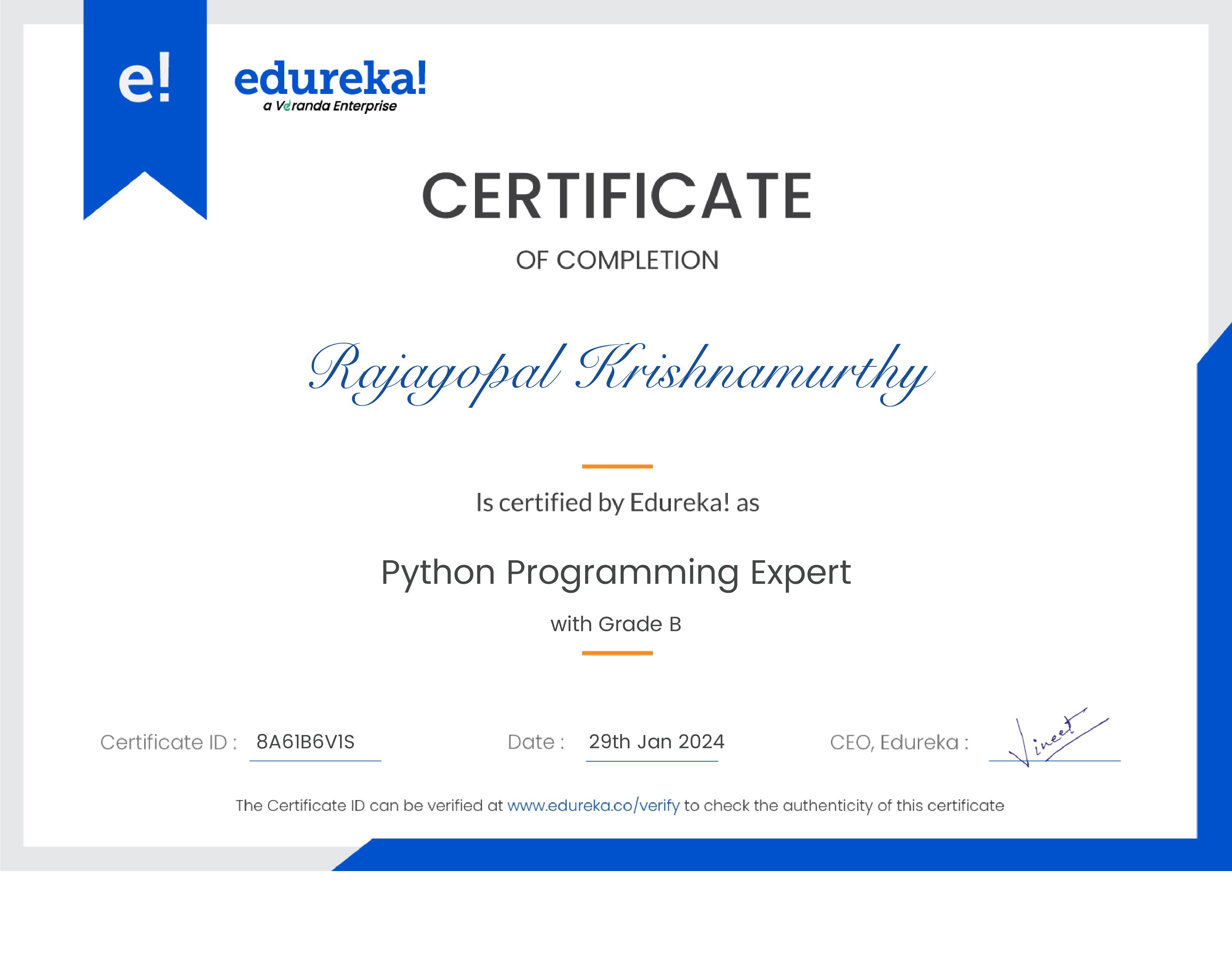 certificate!
