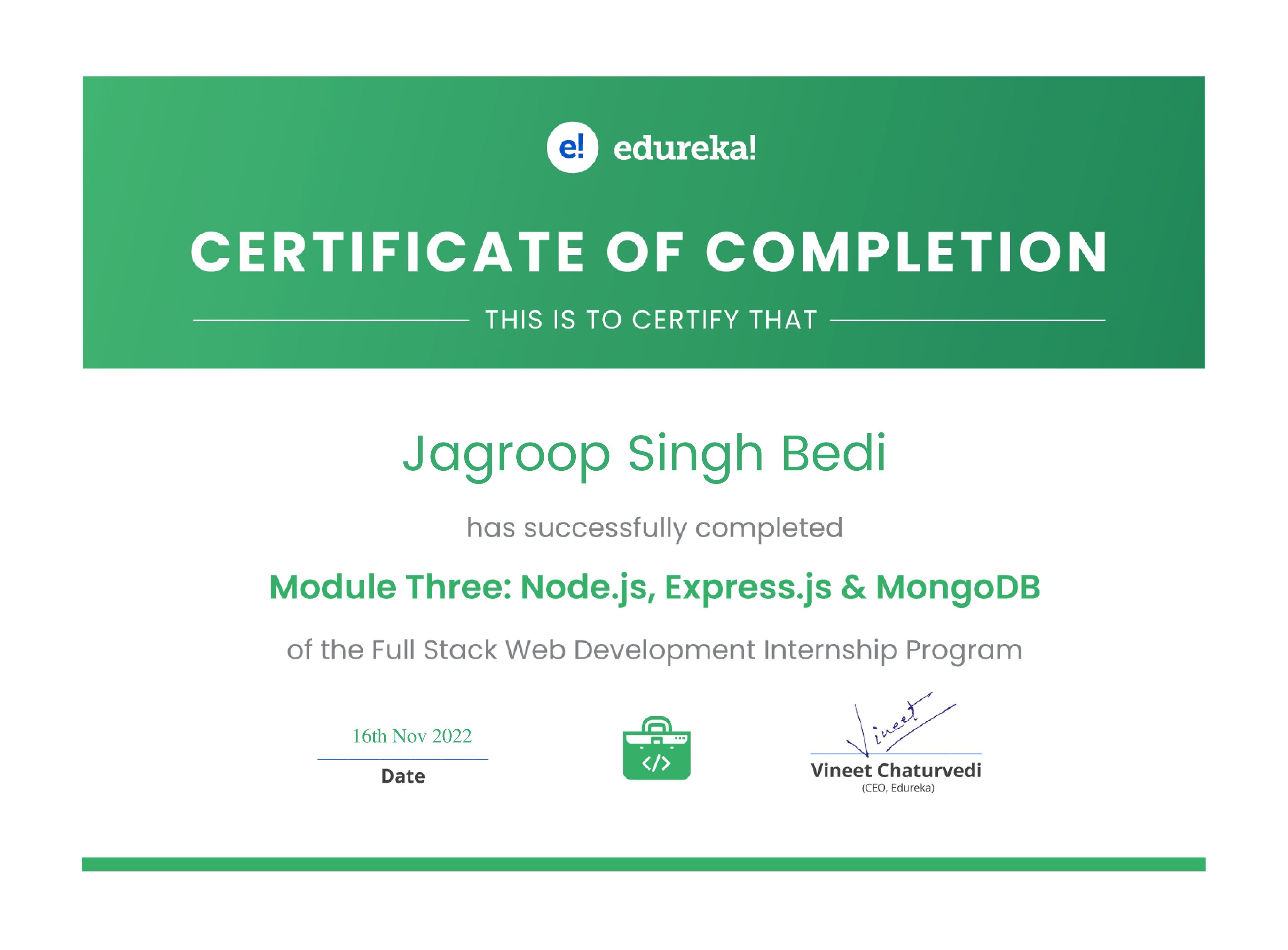 certificate!