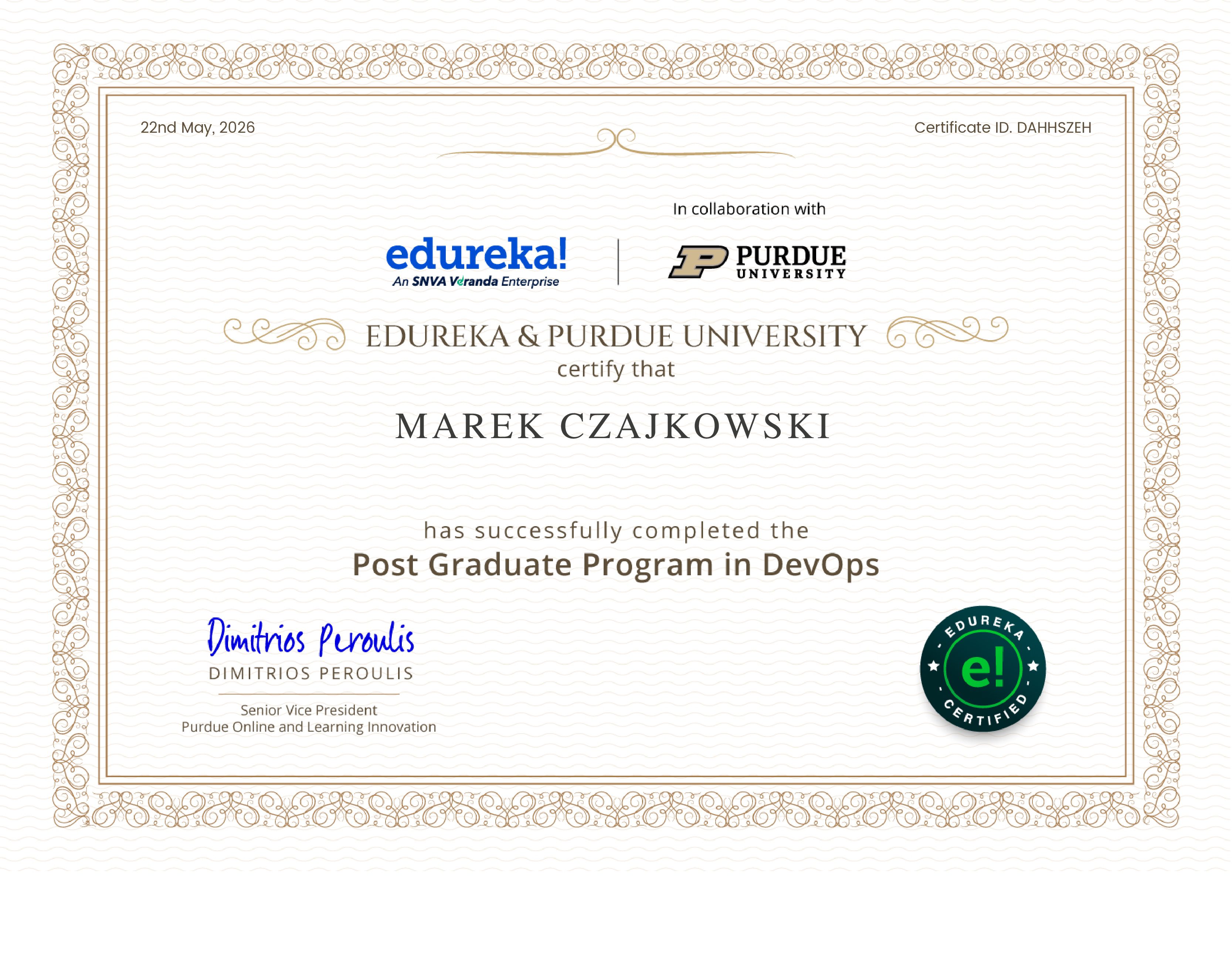 certificate!