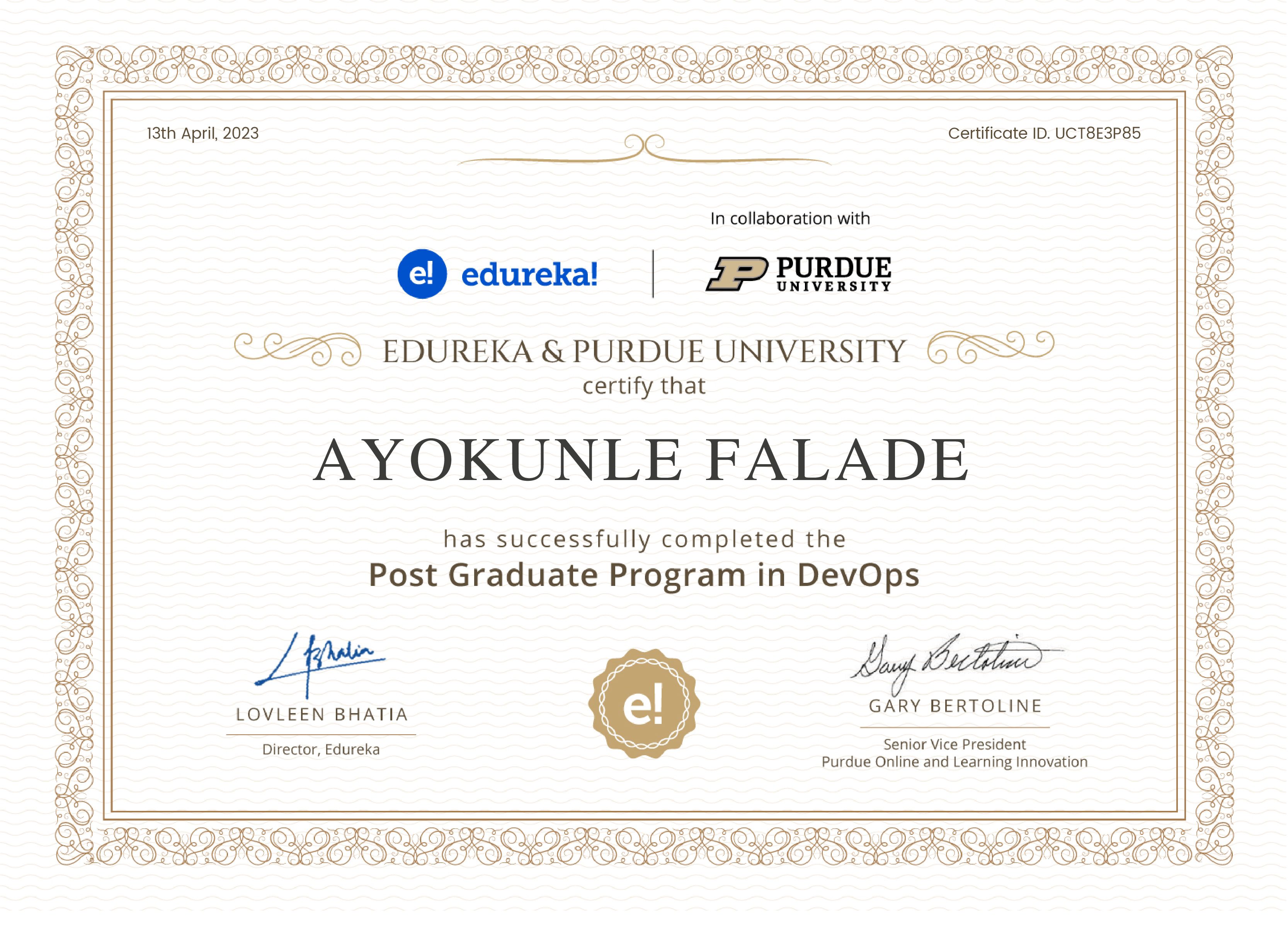 certificate!