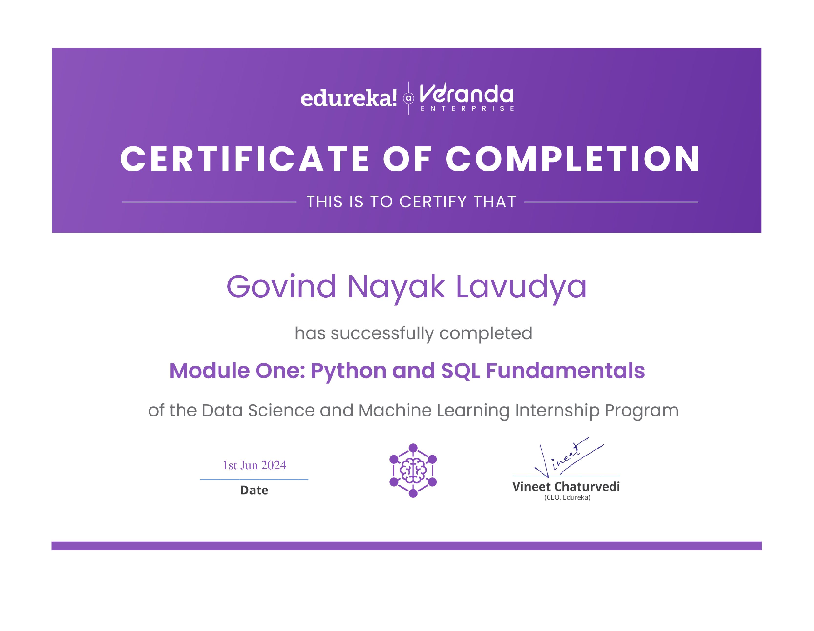certificate!