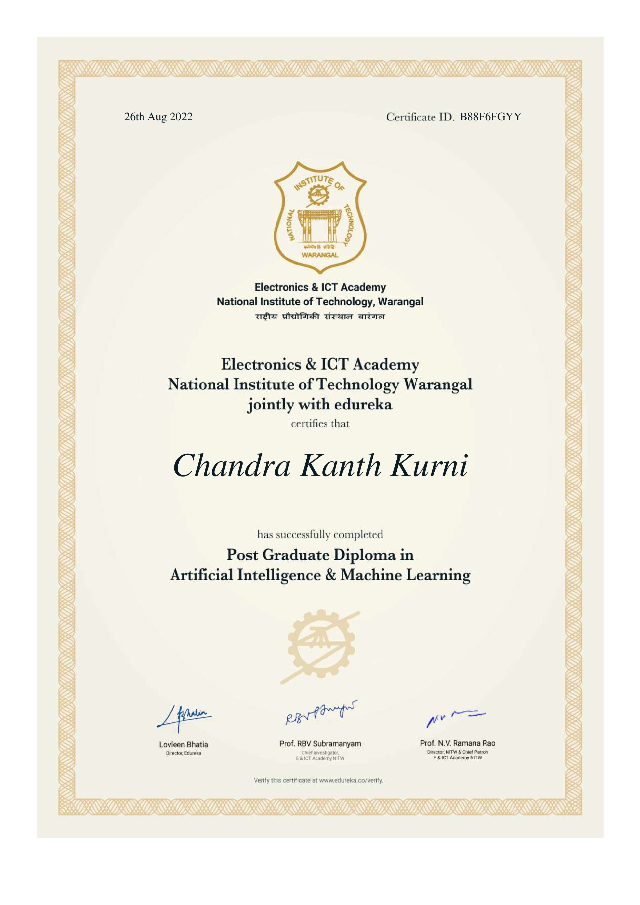 certificate!