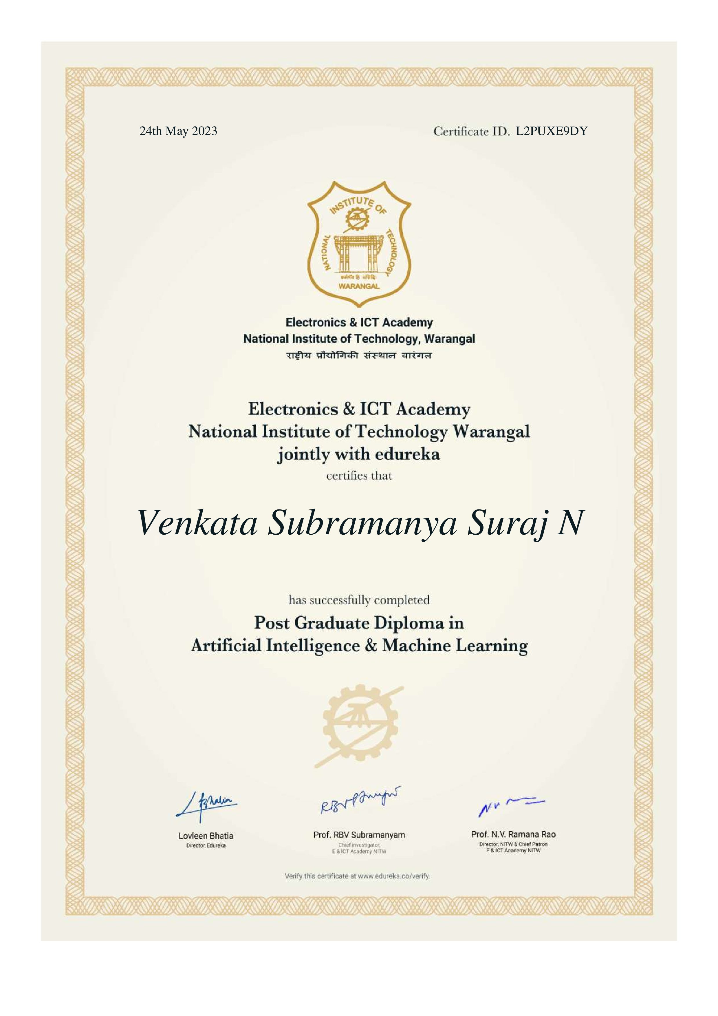 certificate!
