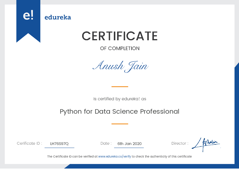 certificate!