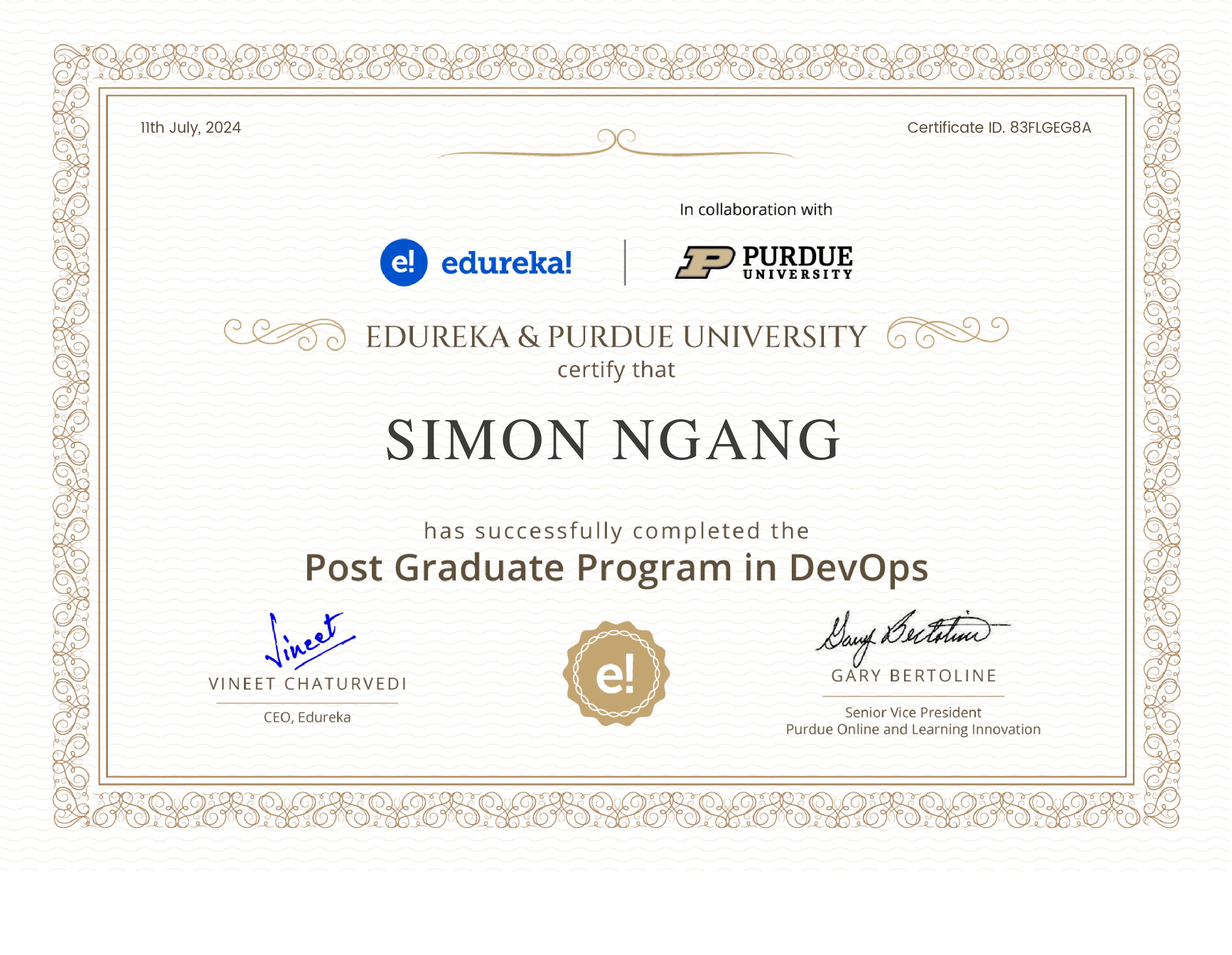certificate!