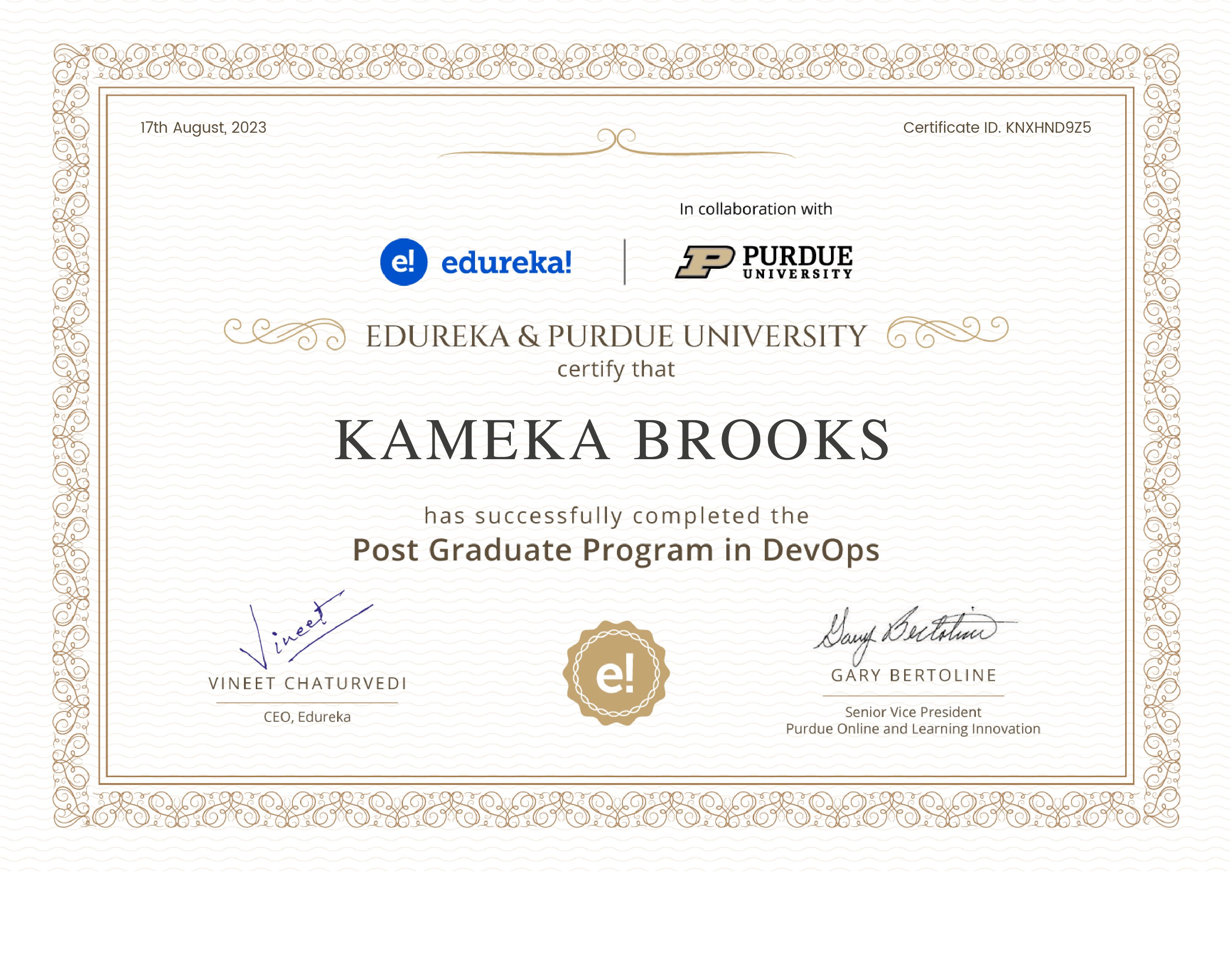 certificate!