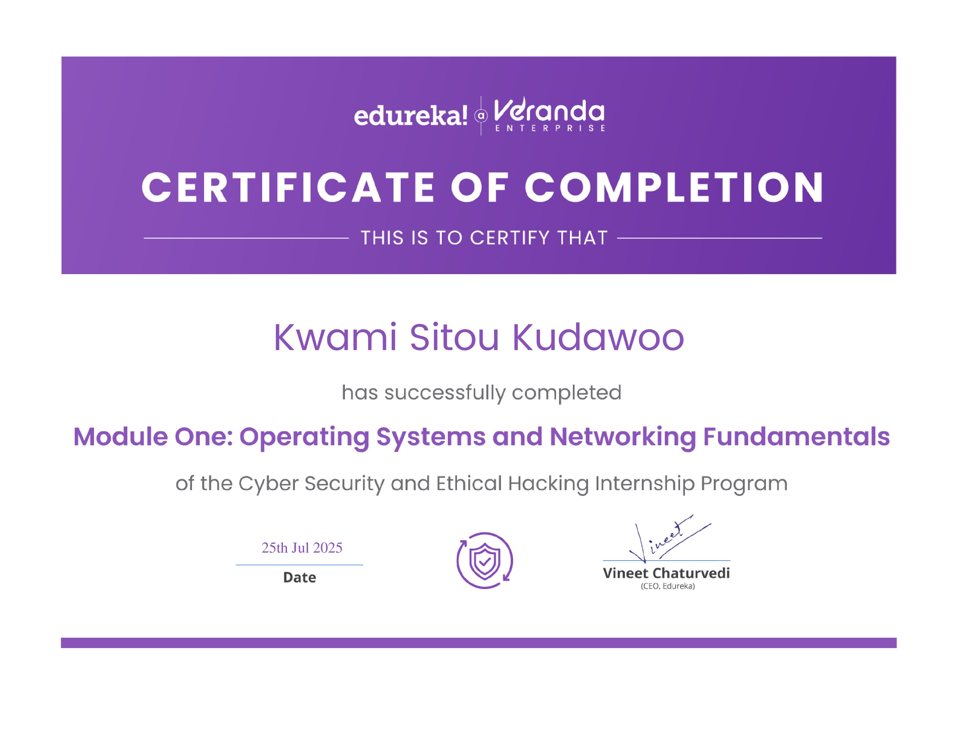 certificate!