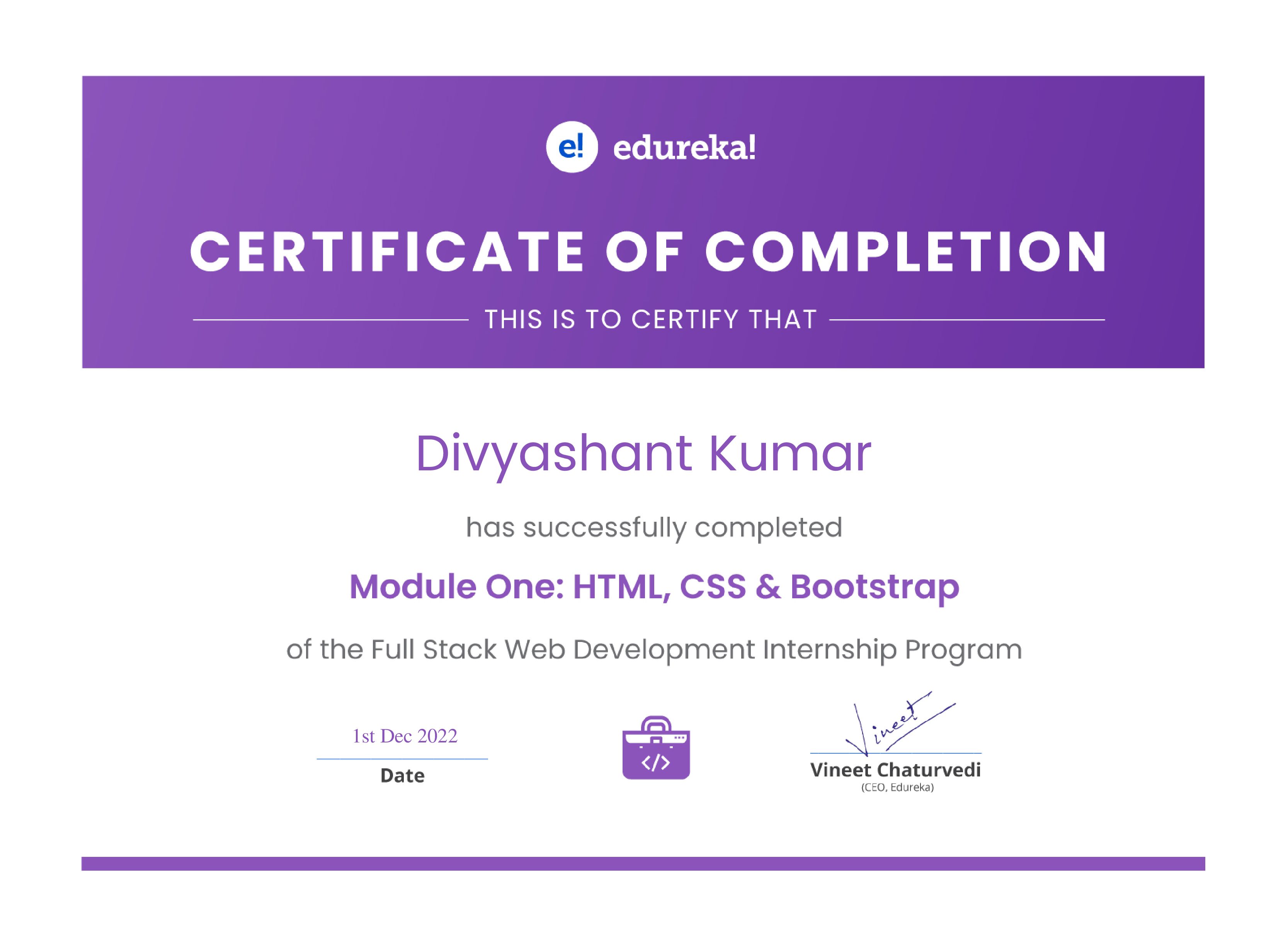 certificate!