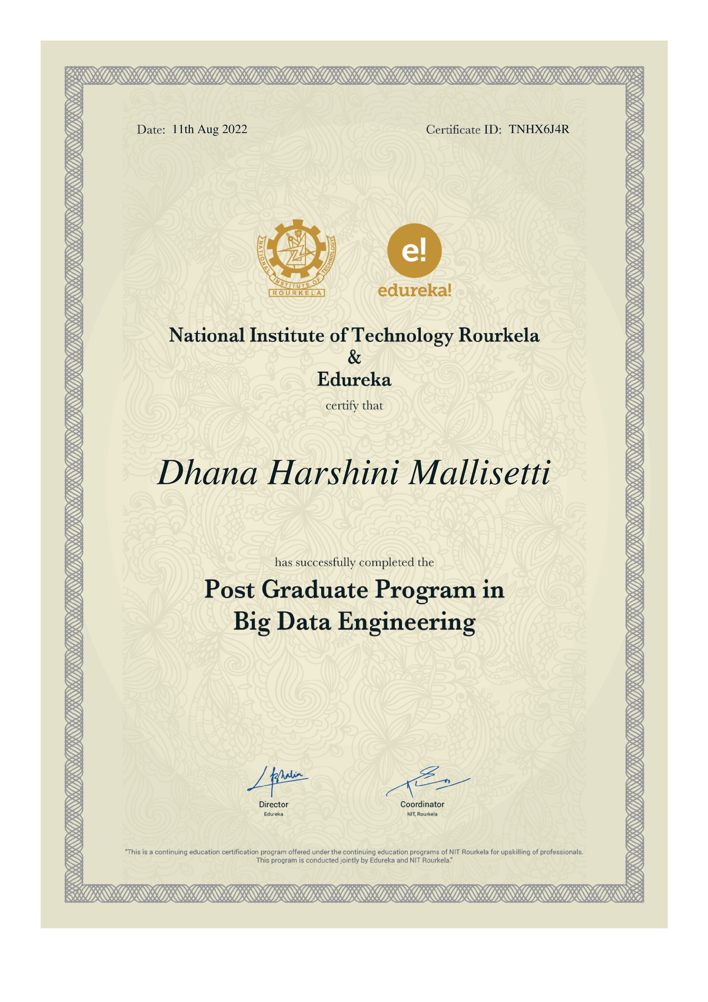 certificate!