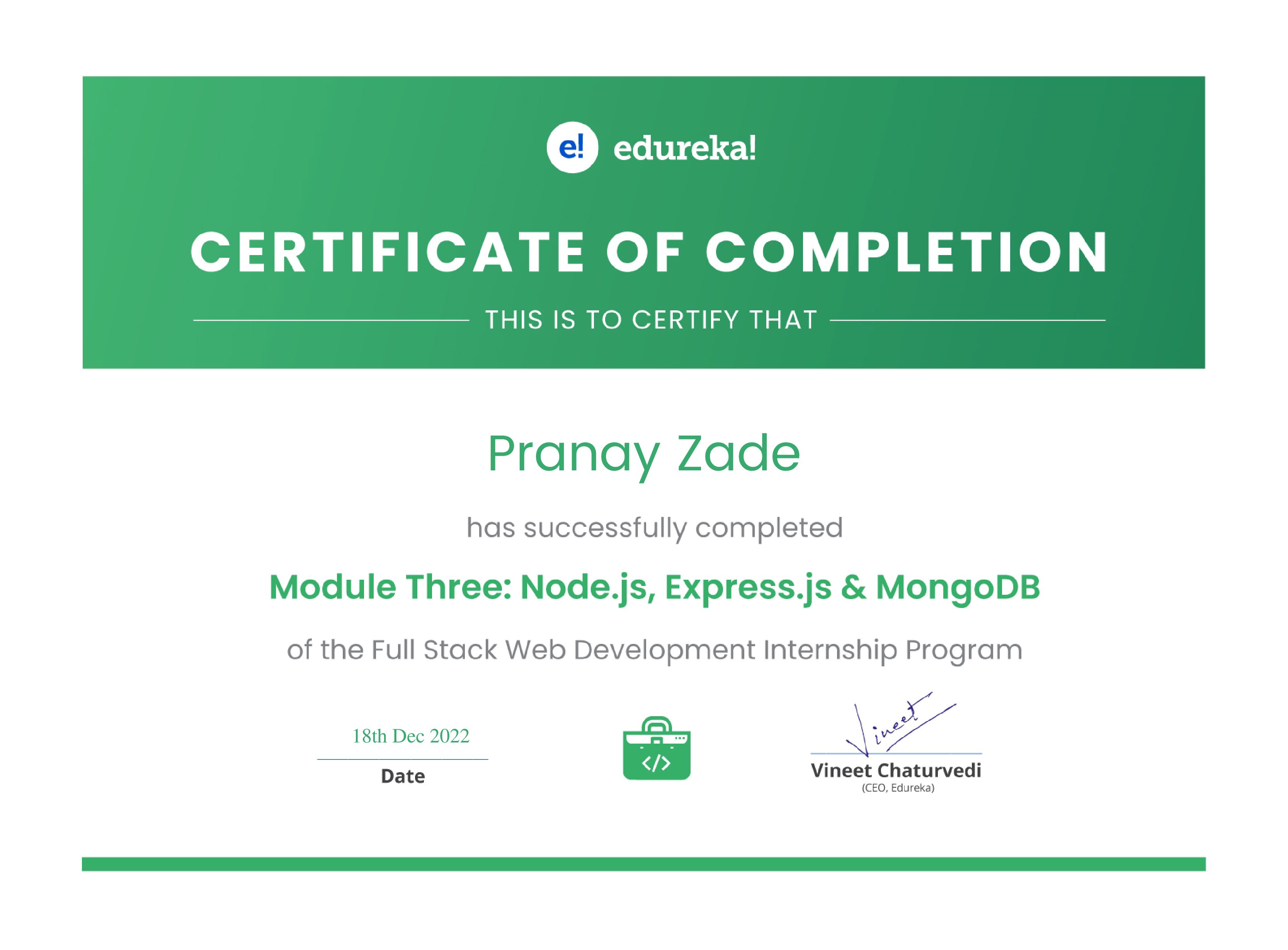 certificate!