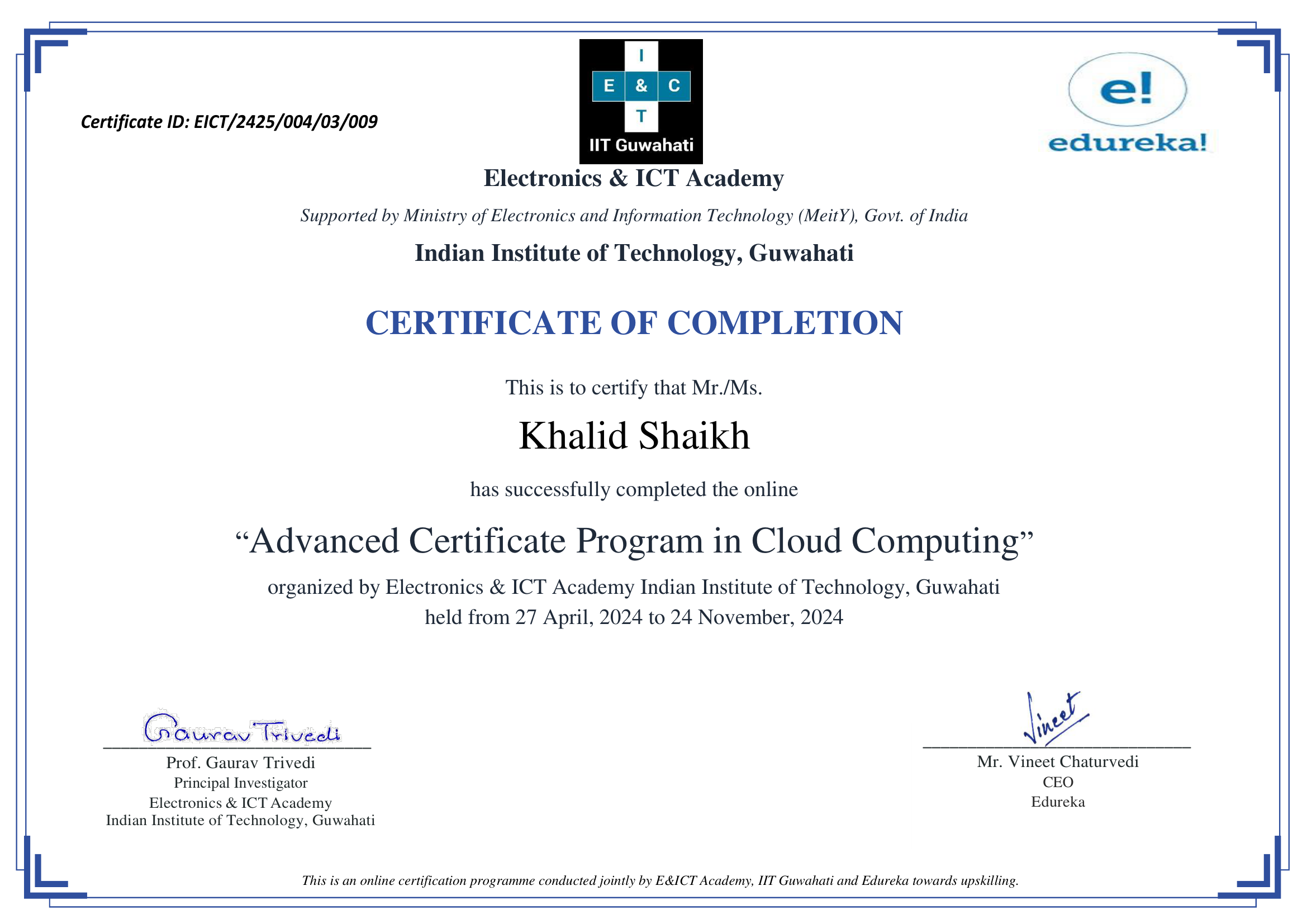 certificate!