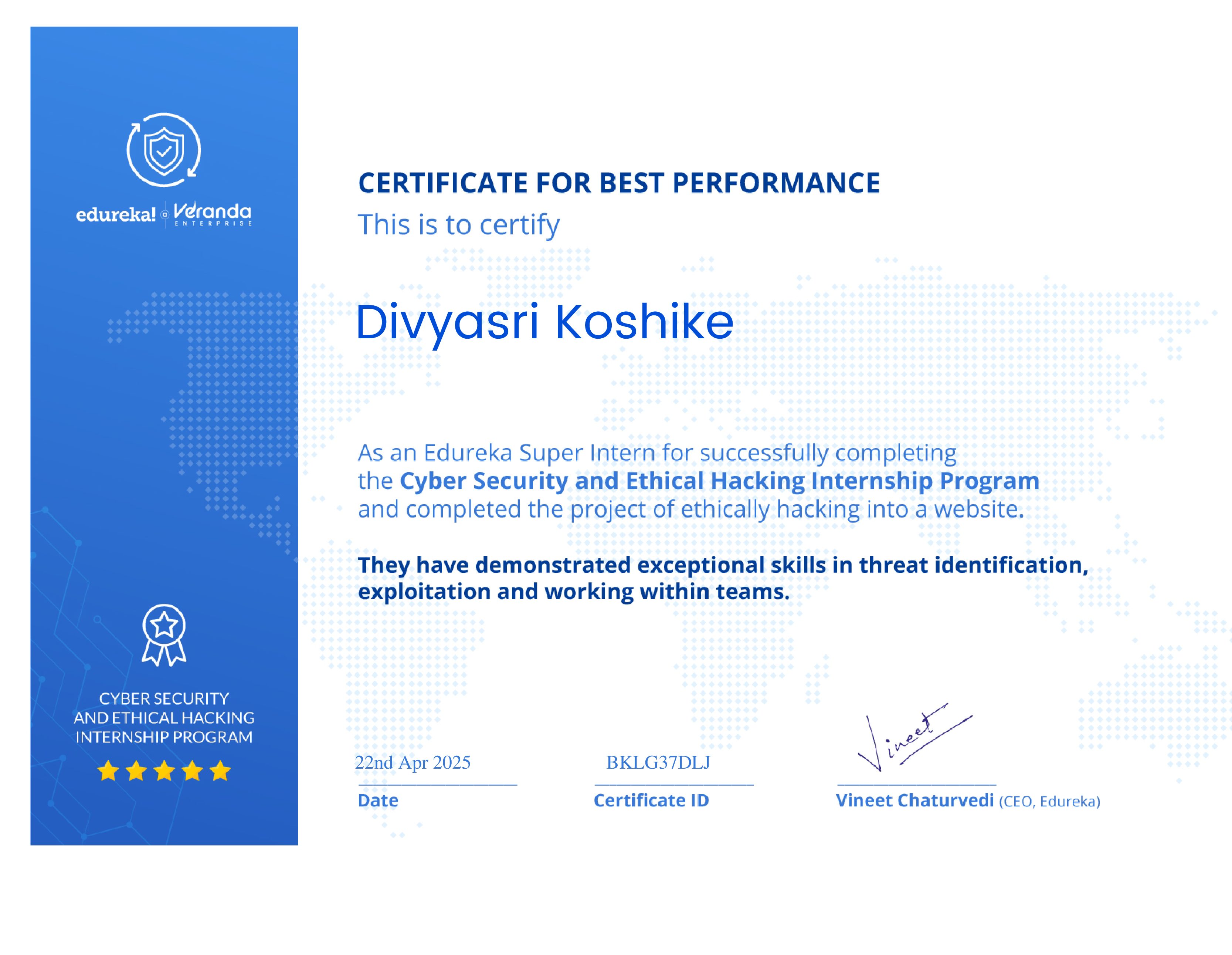 certificate!