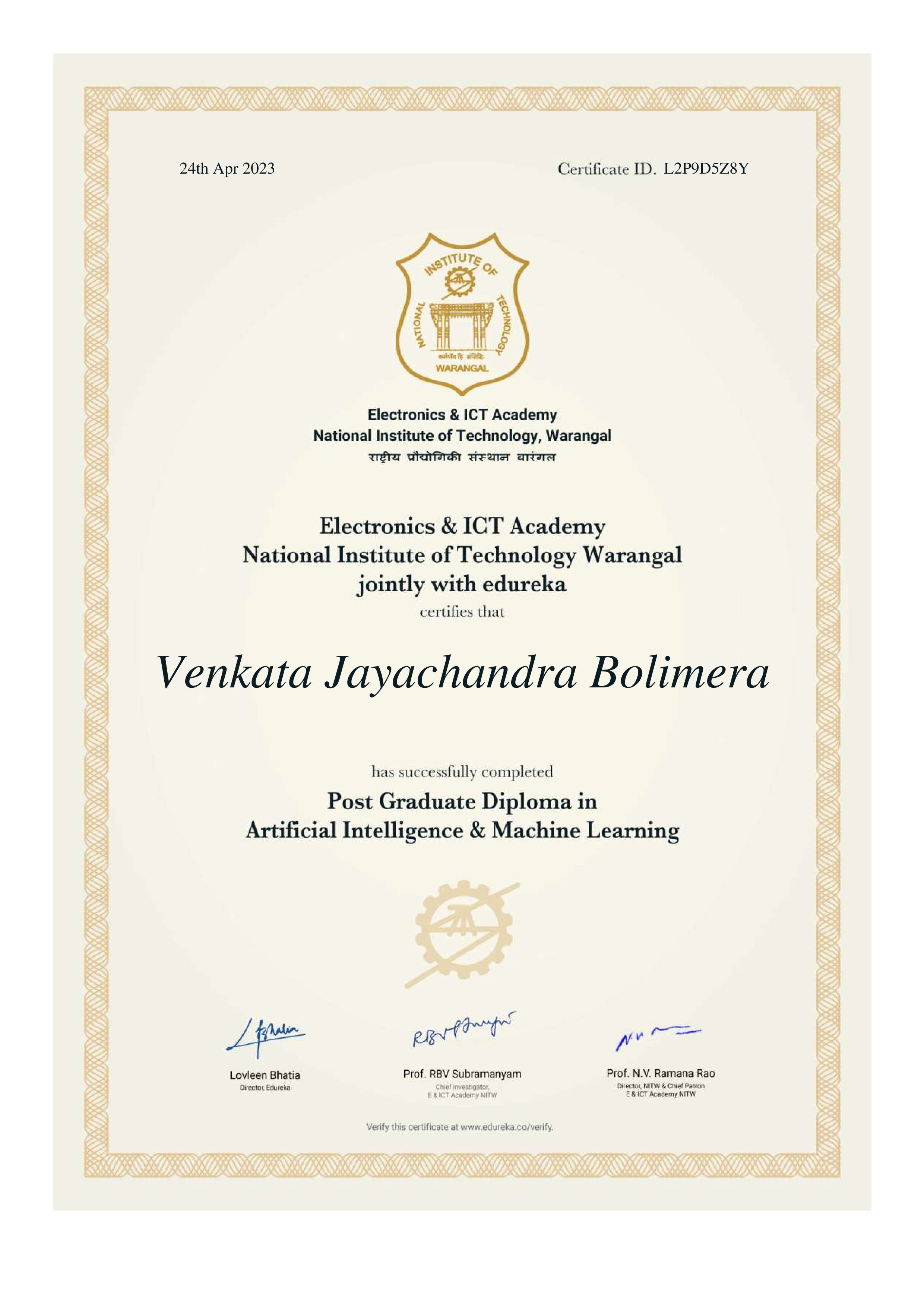 certificate!