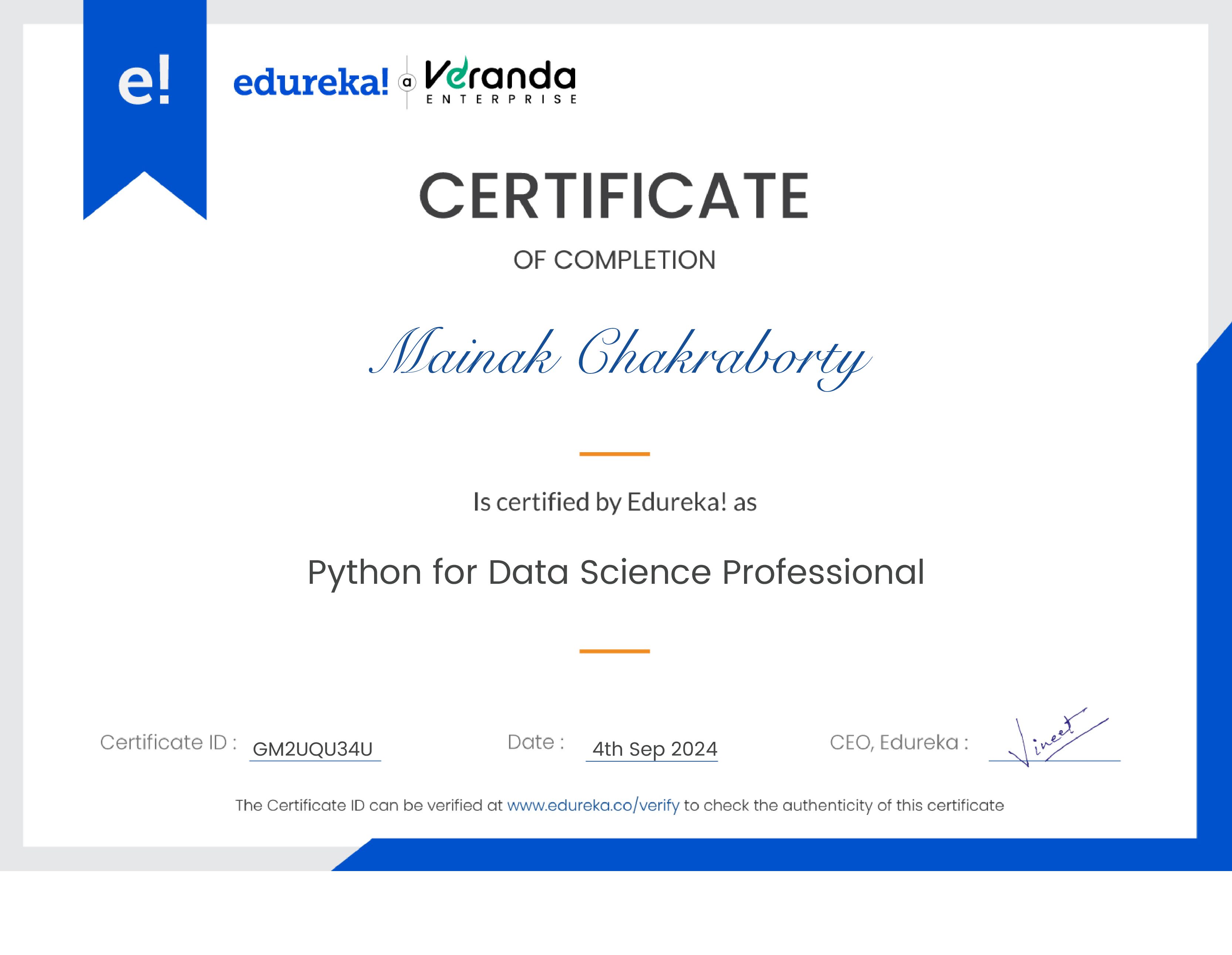certificate!