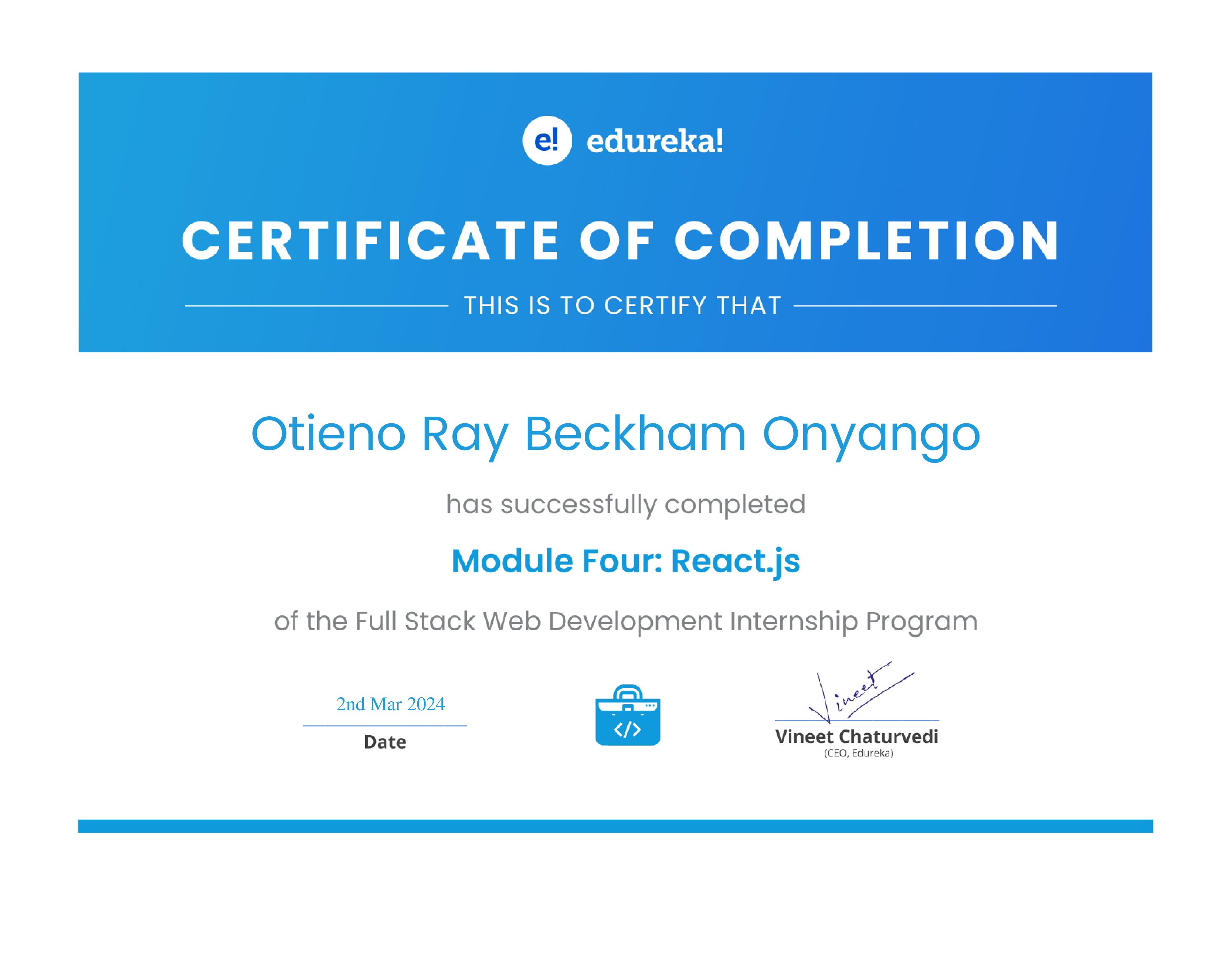 certificate!