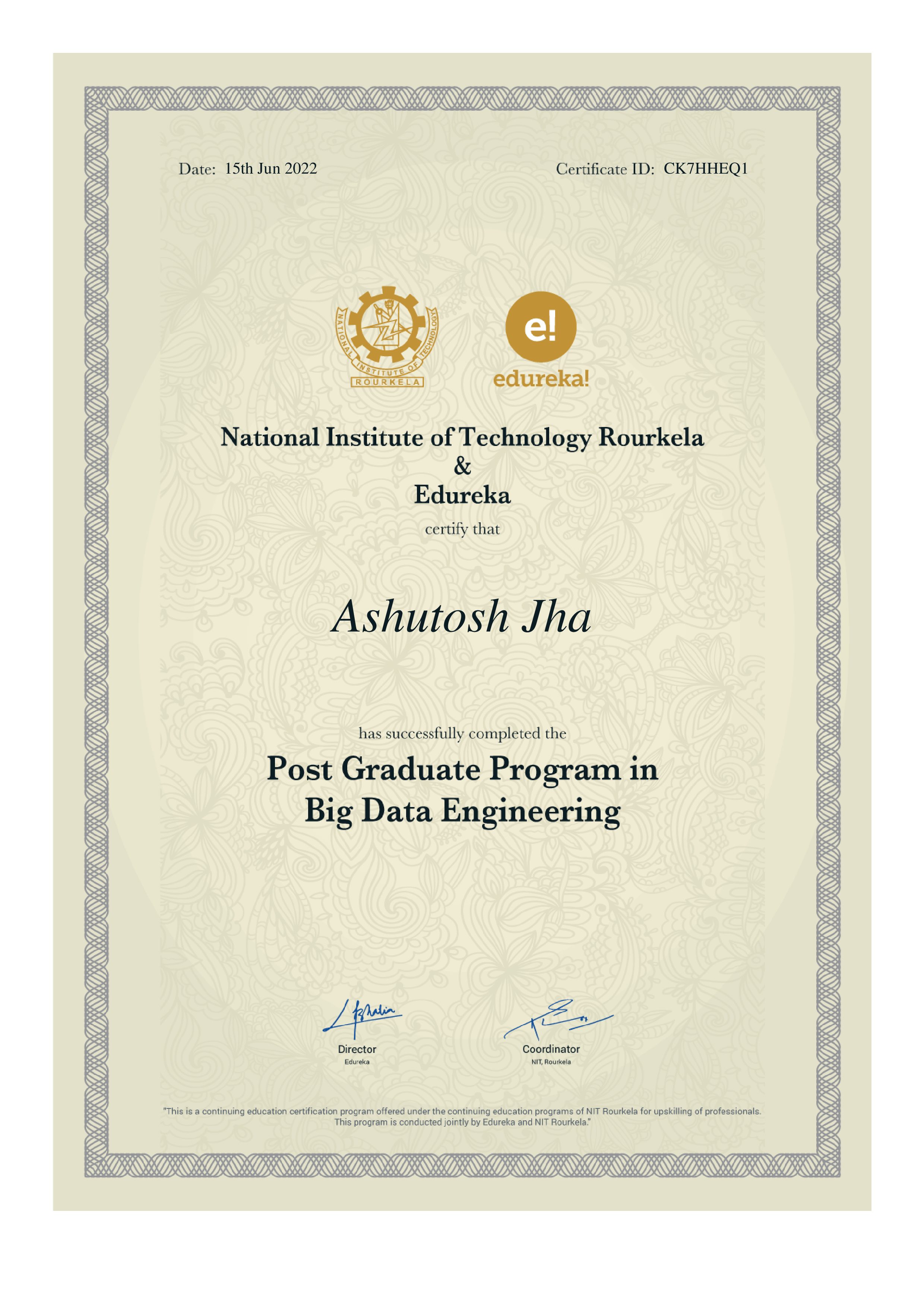 certificate!