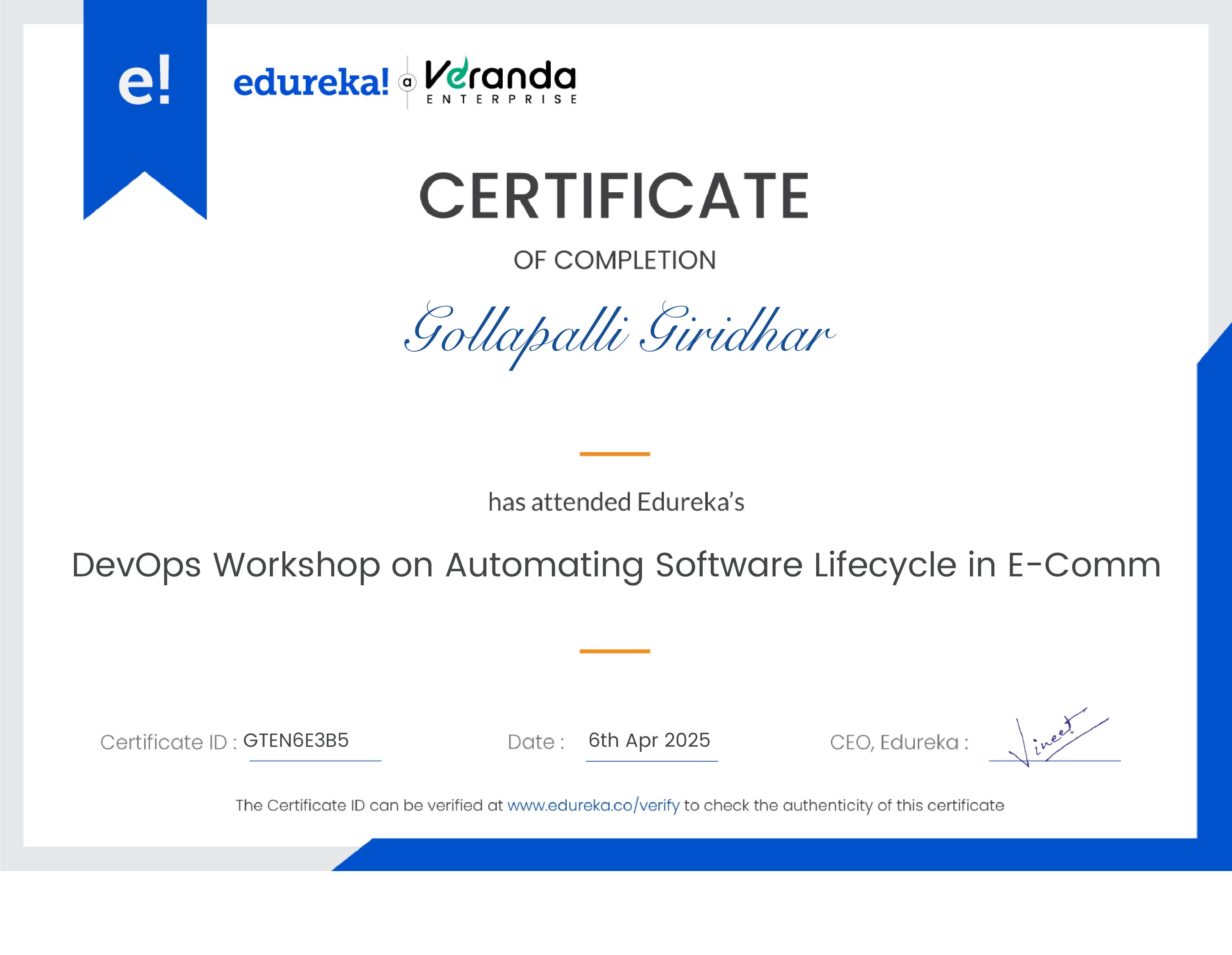 certificate!