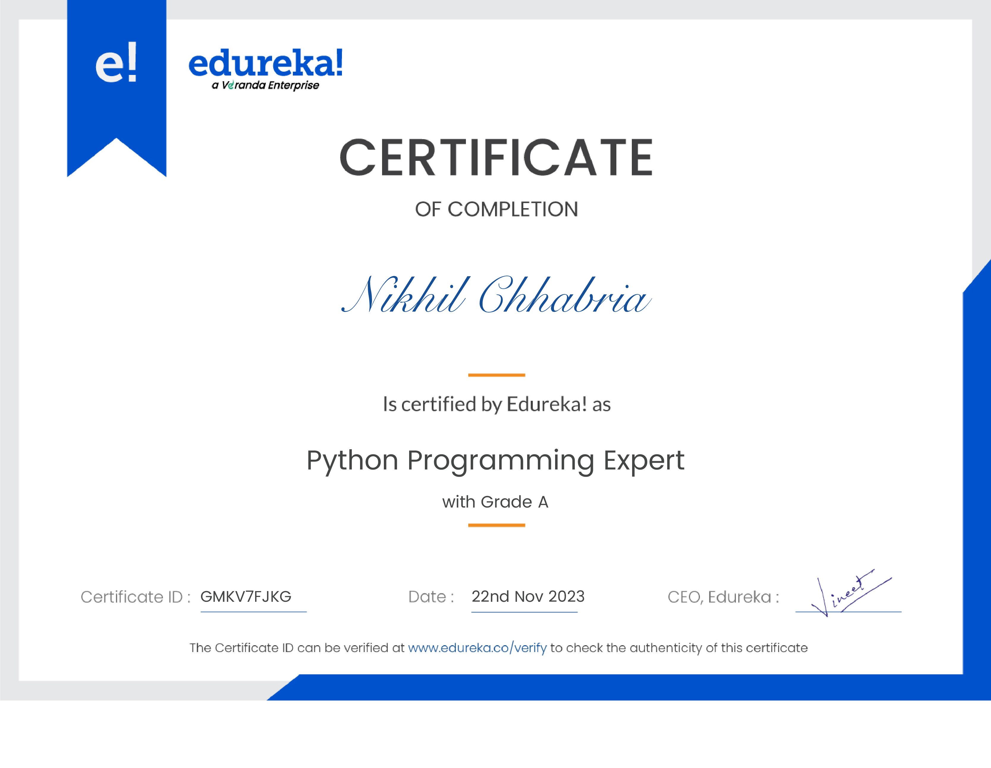 certificate!