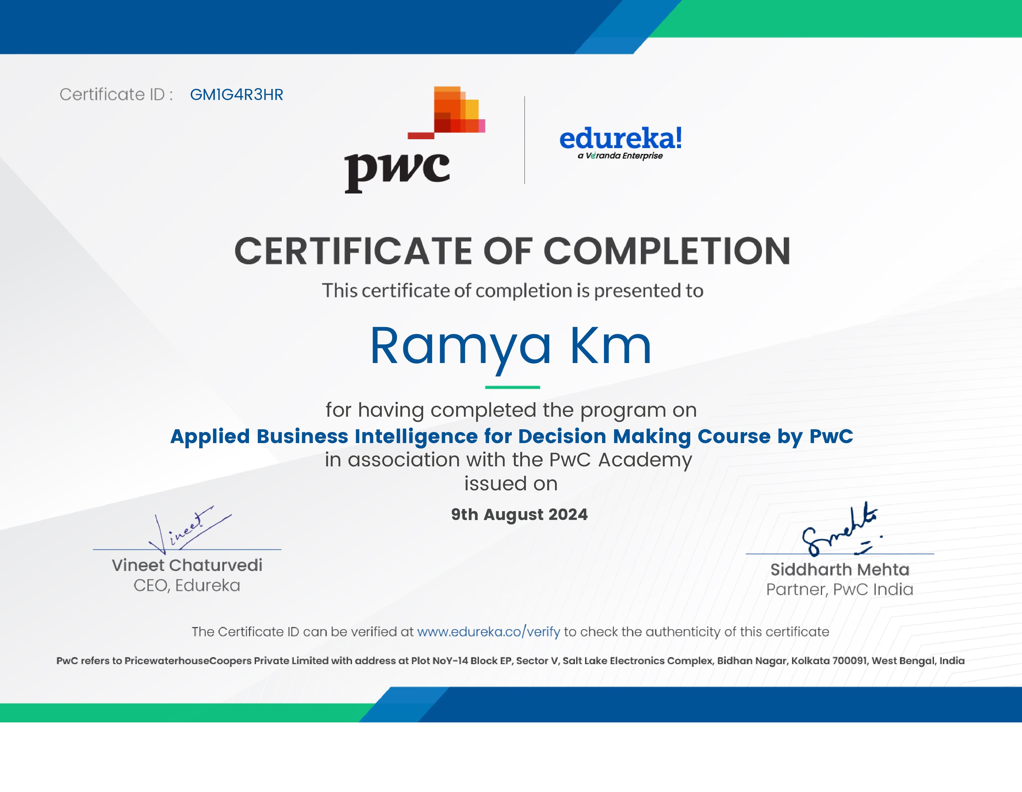 certificate!