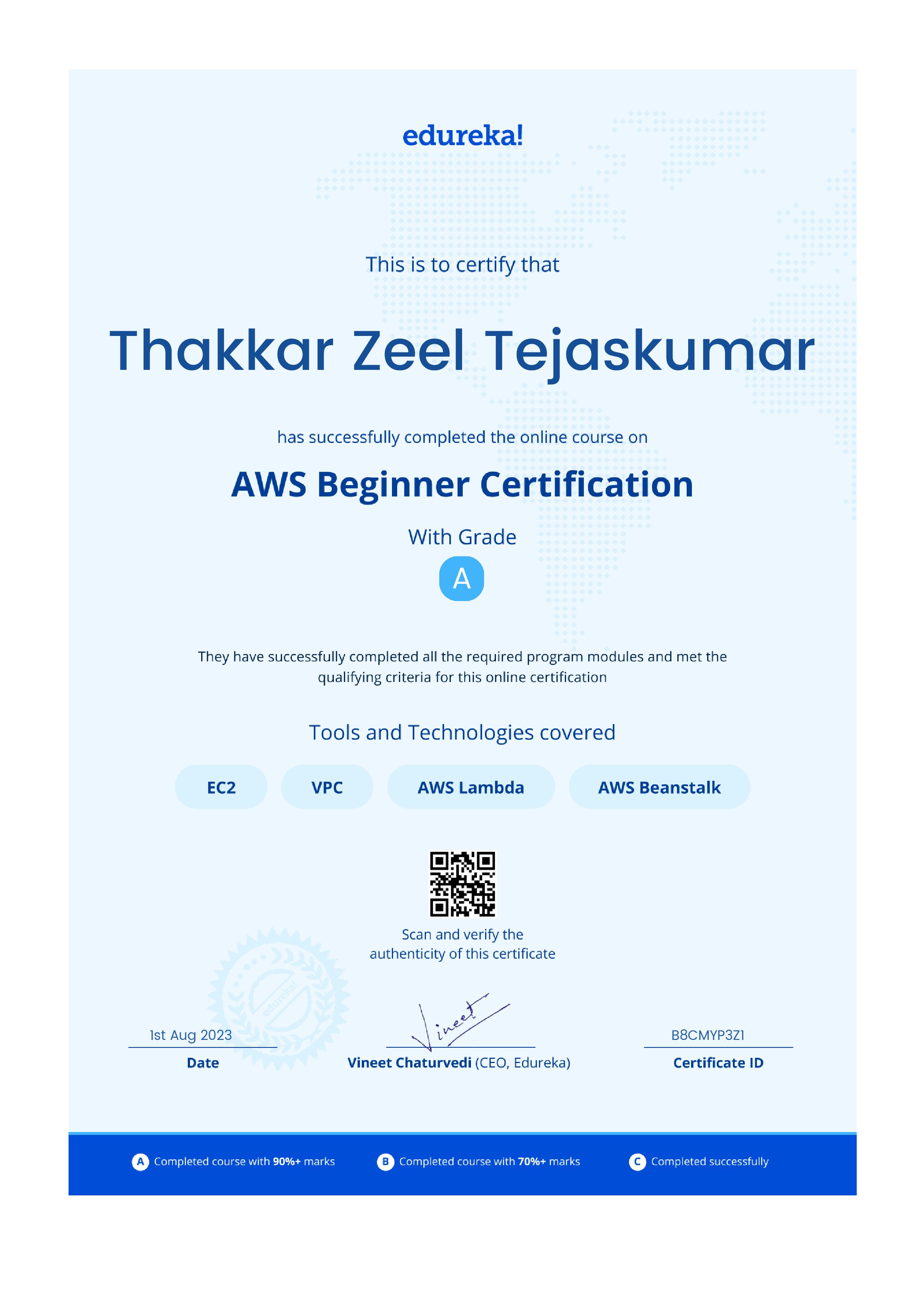 certificate!