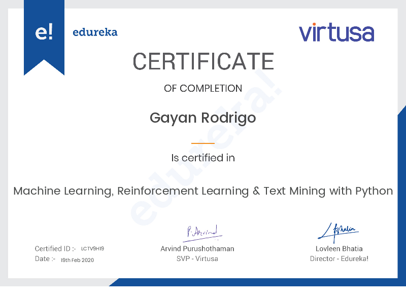 certificate!
