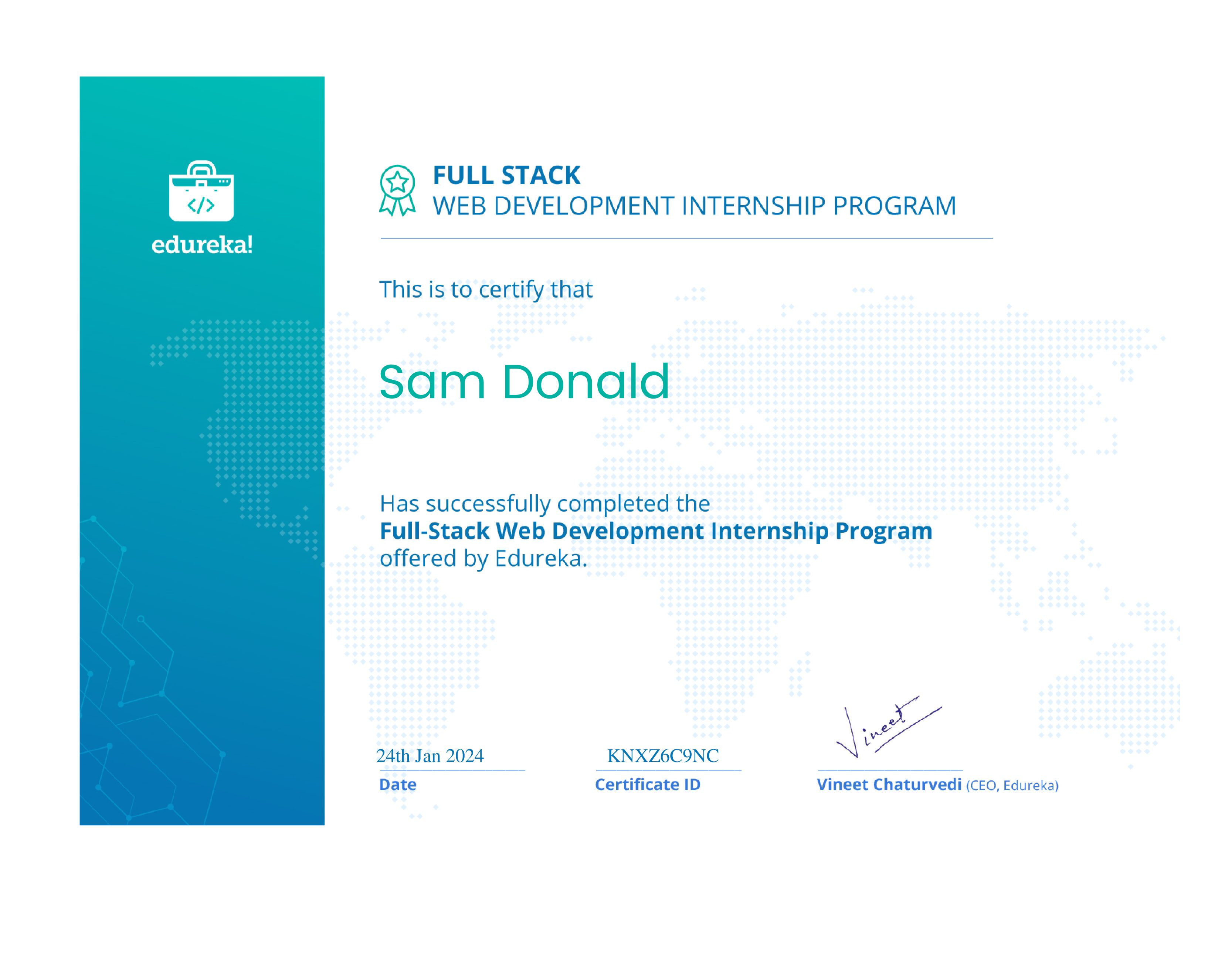 certificate!