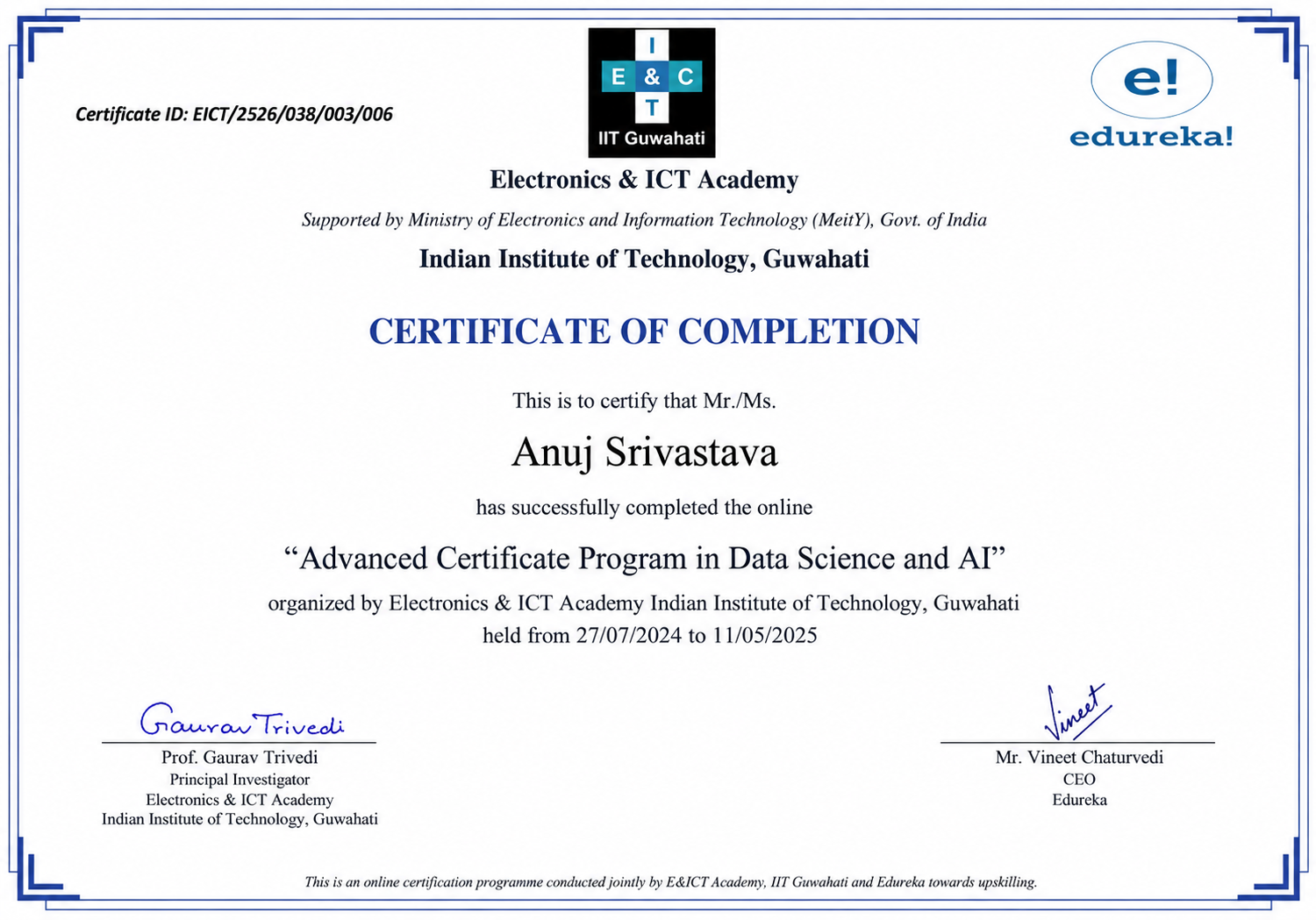 certificate!
